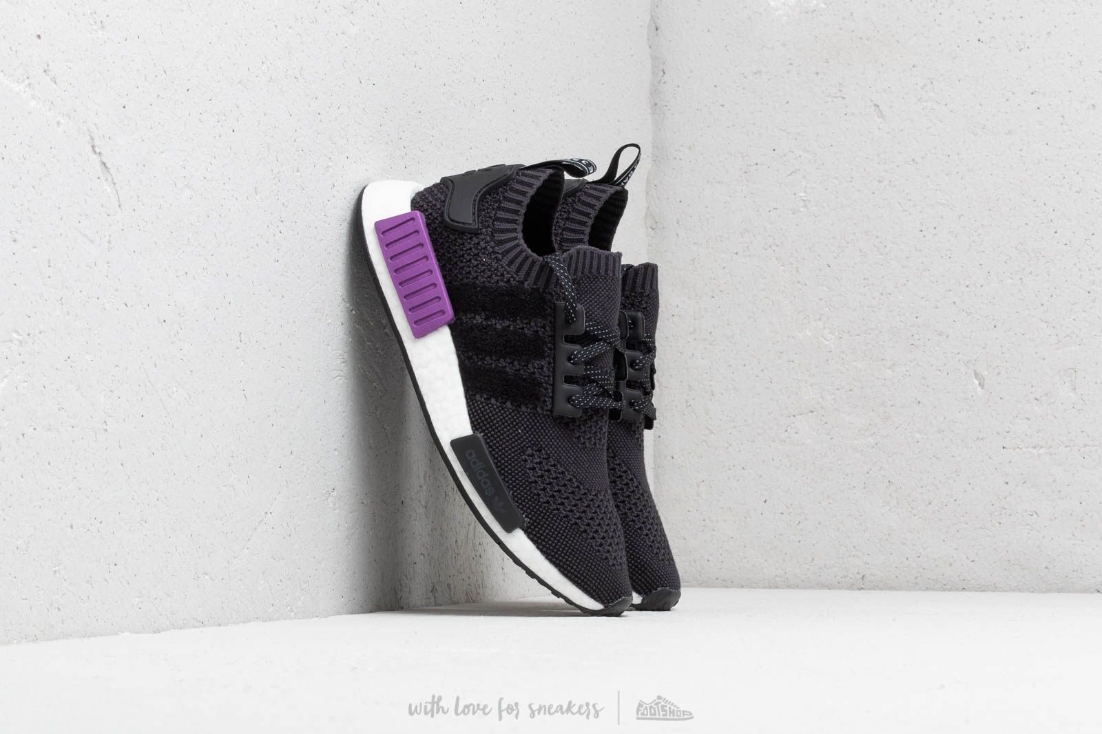 Men's shoes adidas NMD_R1 Primeknit Core Black/ Core Black/ Active Purple