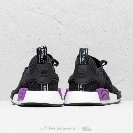 Men s shoes adidas NMD R1 Primeknit Core Black Core Black Active Purple Footshop