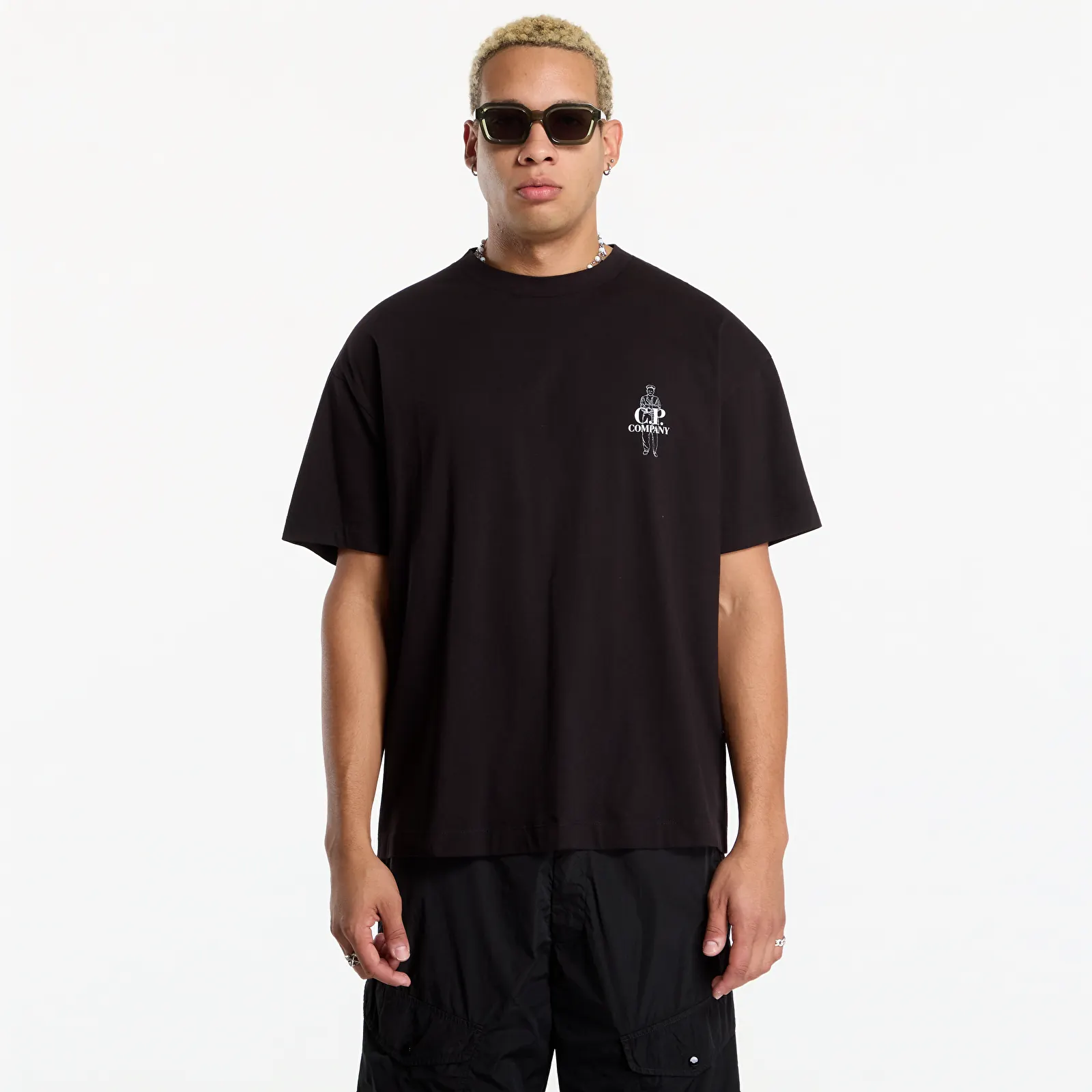 T-särgid C.P. Company 30/1 Jersey Short Sleeve Comfort Logo T-Shirt Black