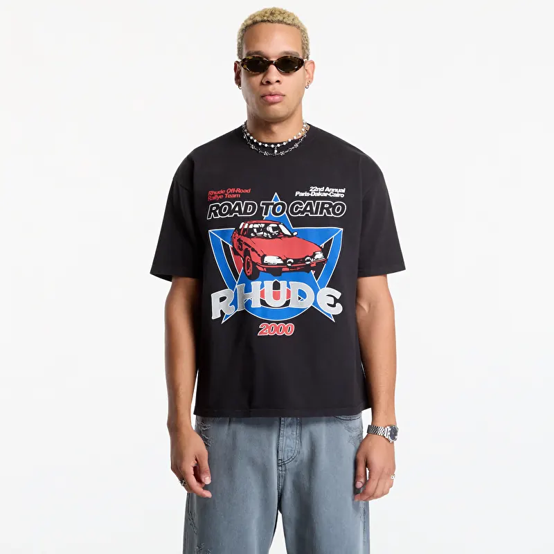 Rhude Road To Cairo Tee Vintage Black/ Red/ Blue