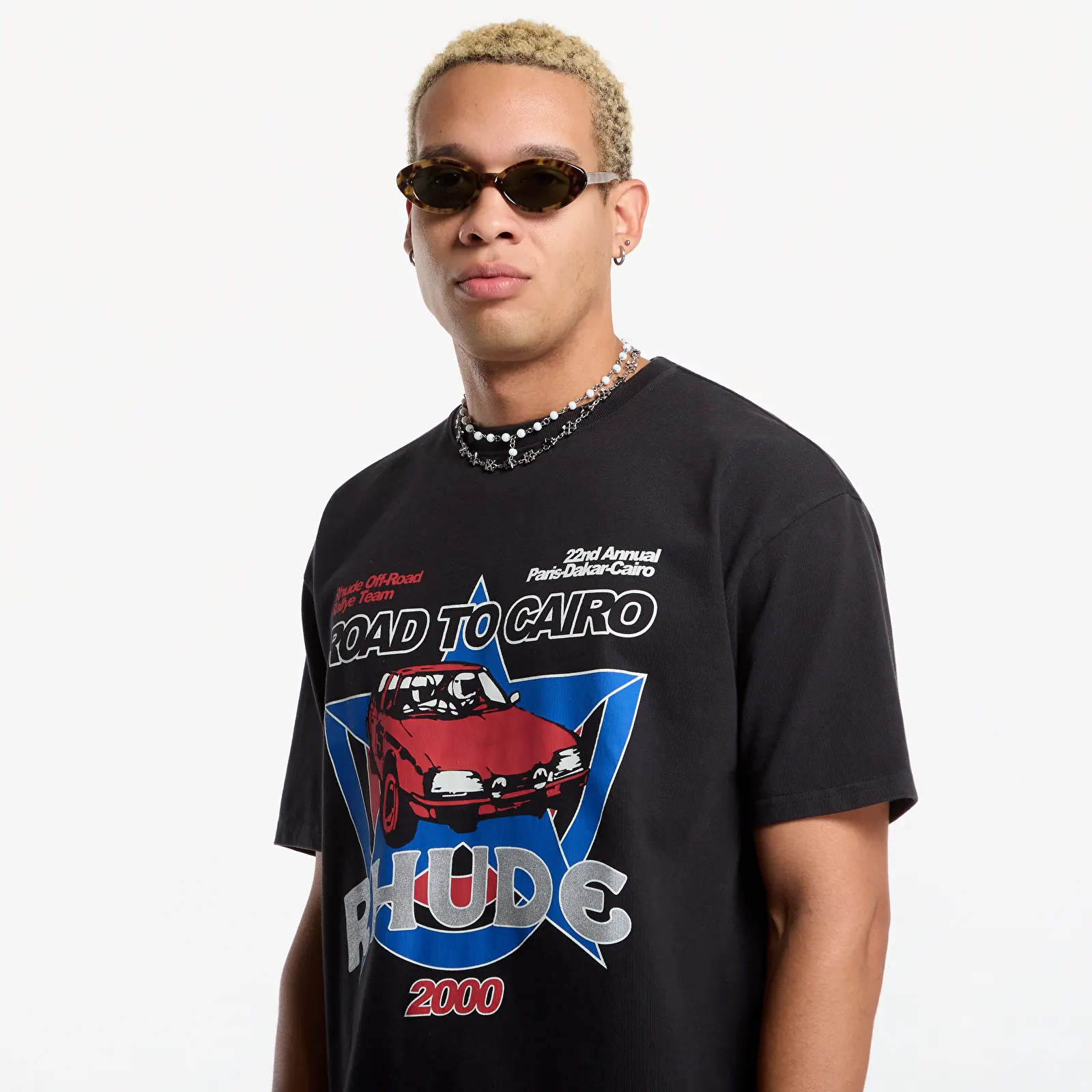 Tricouri  Rhude Road To Cairo Tee Vintage Black/ Red/ Blue