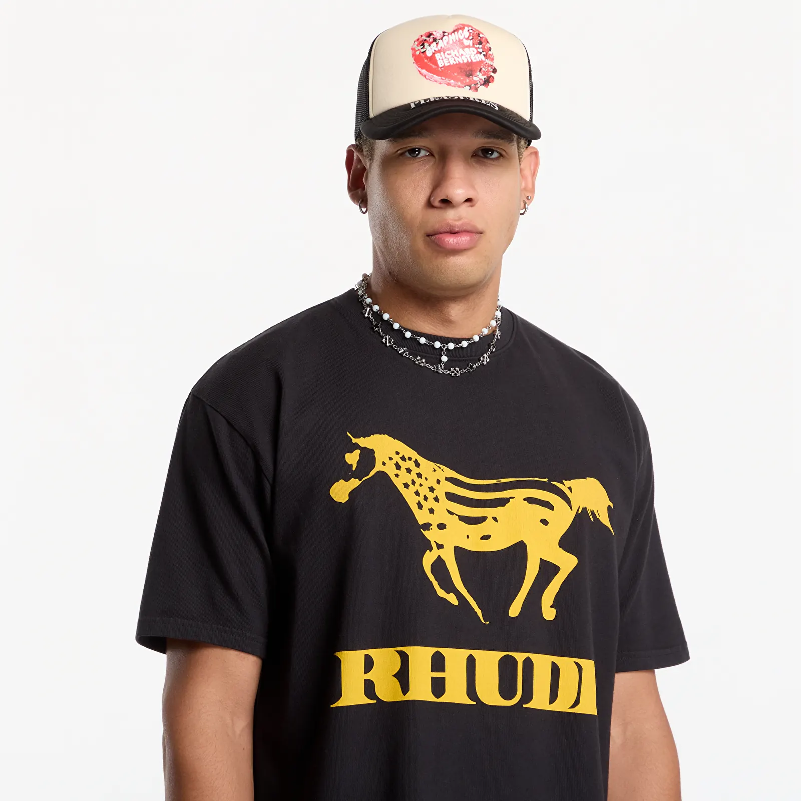 T-Shirts Rhude Dinero Tee Vintage Black/ Yellow