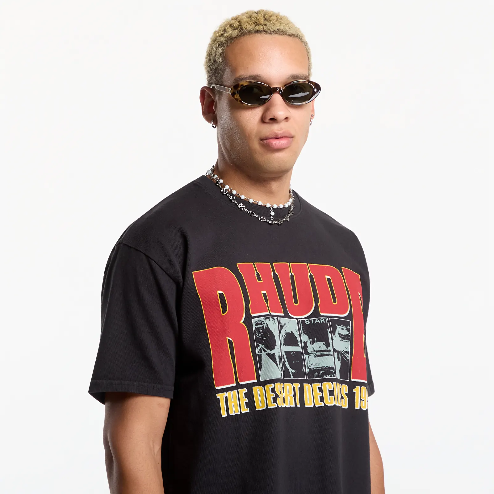 T-shirts Rhude The Desert Decides Tee Vintage Black/ Red/ Multi