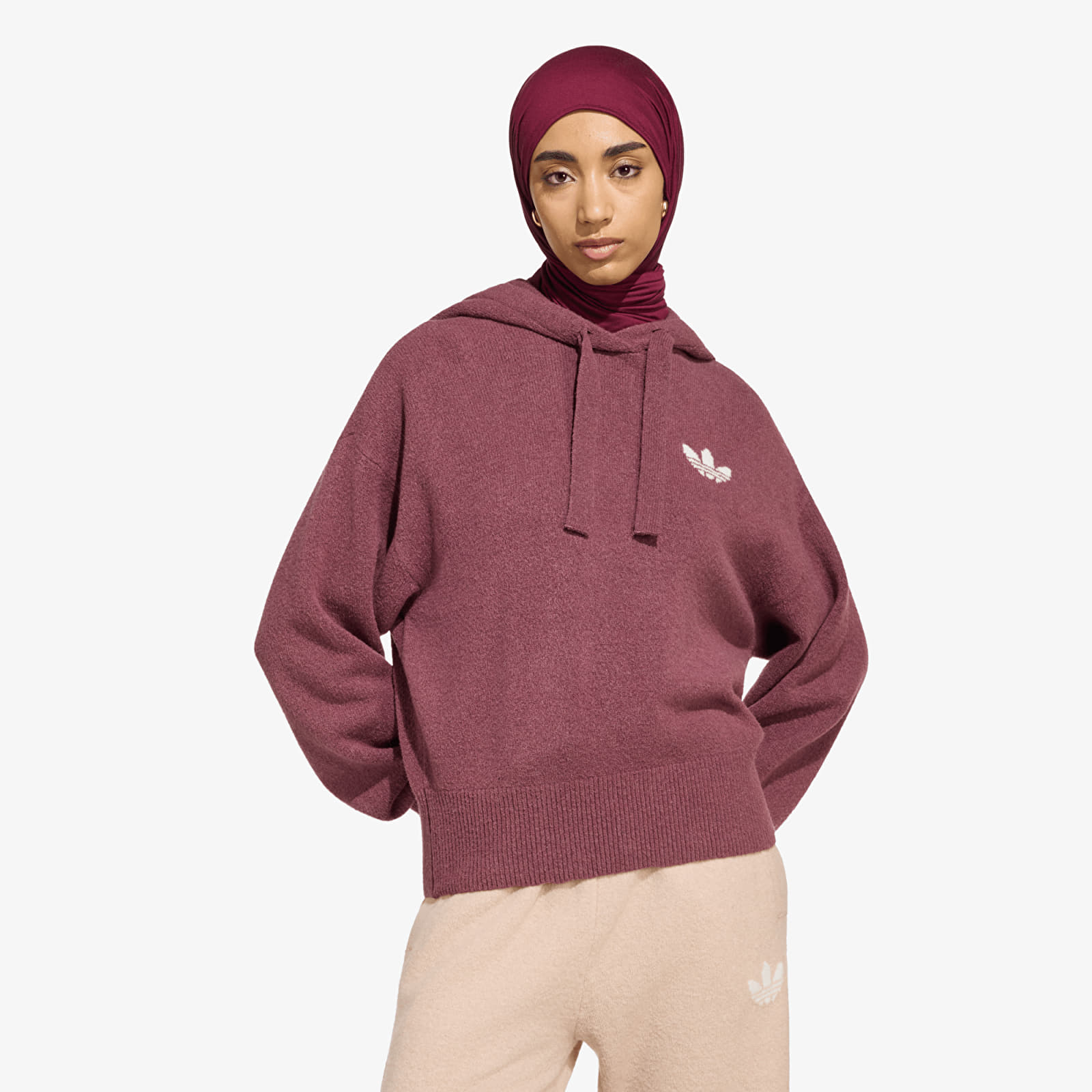 Maglioni adidas Essentials Knit Hoodie Quiet Crimson