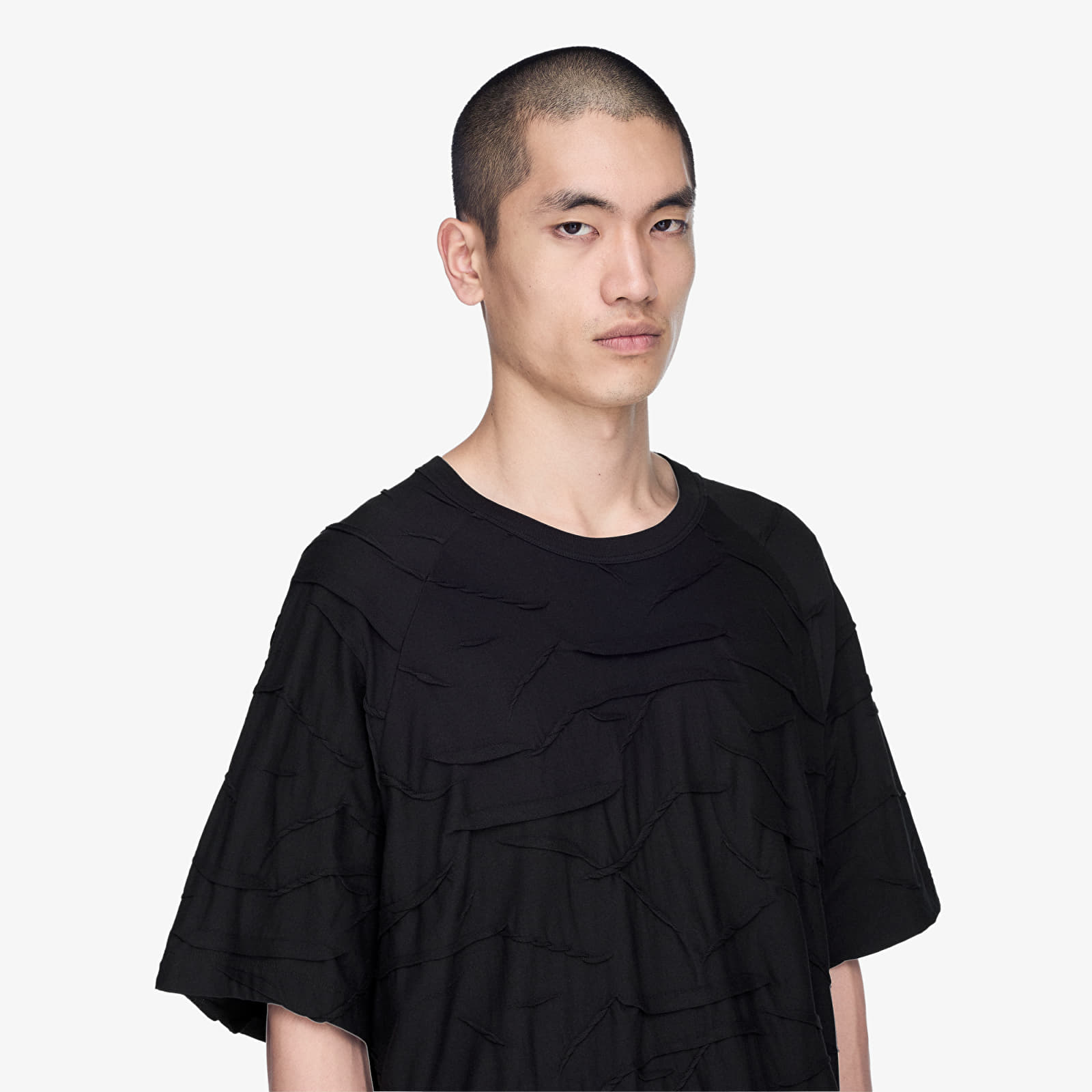 Trička Y-3 Pleated Short Sleeve Tee Black