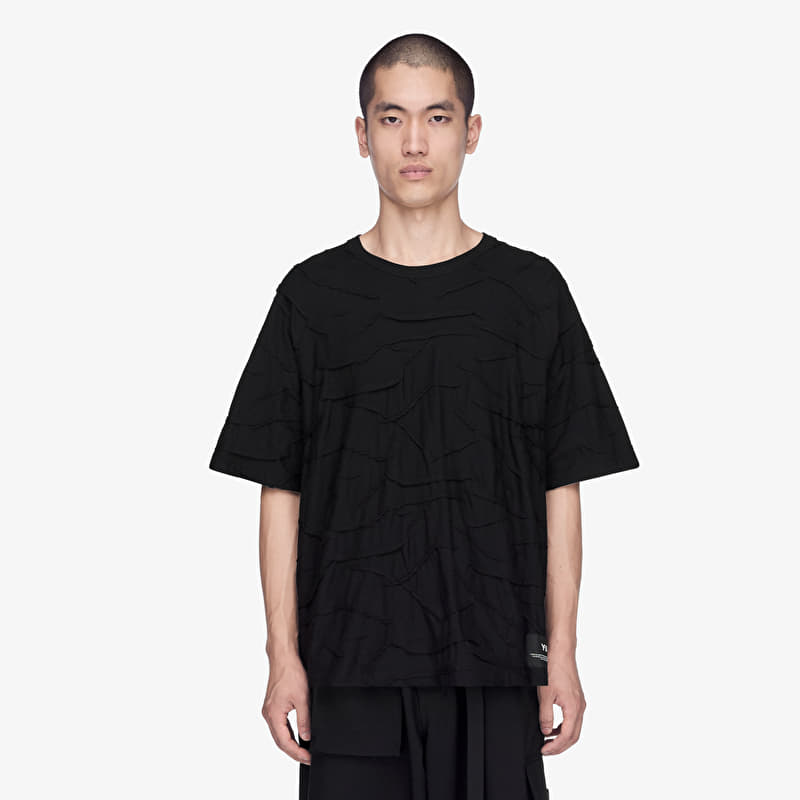 Y-3 Pleated Short Sleeve Tee Black