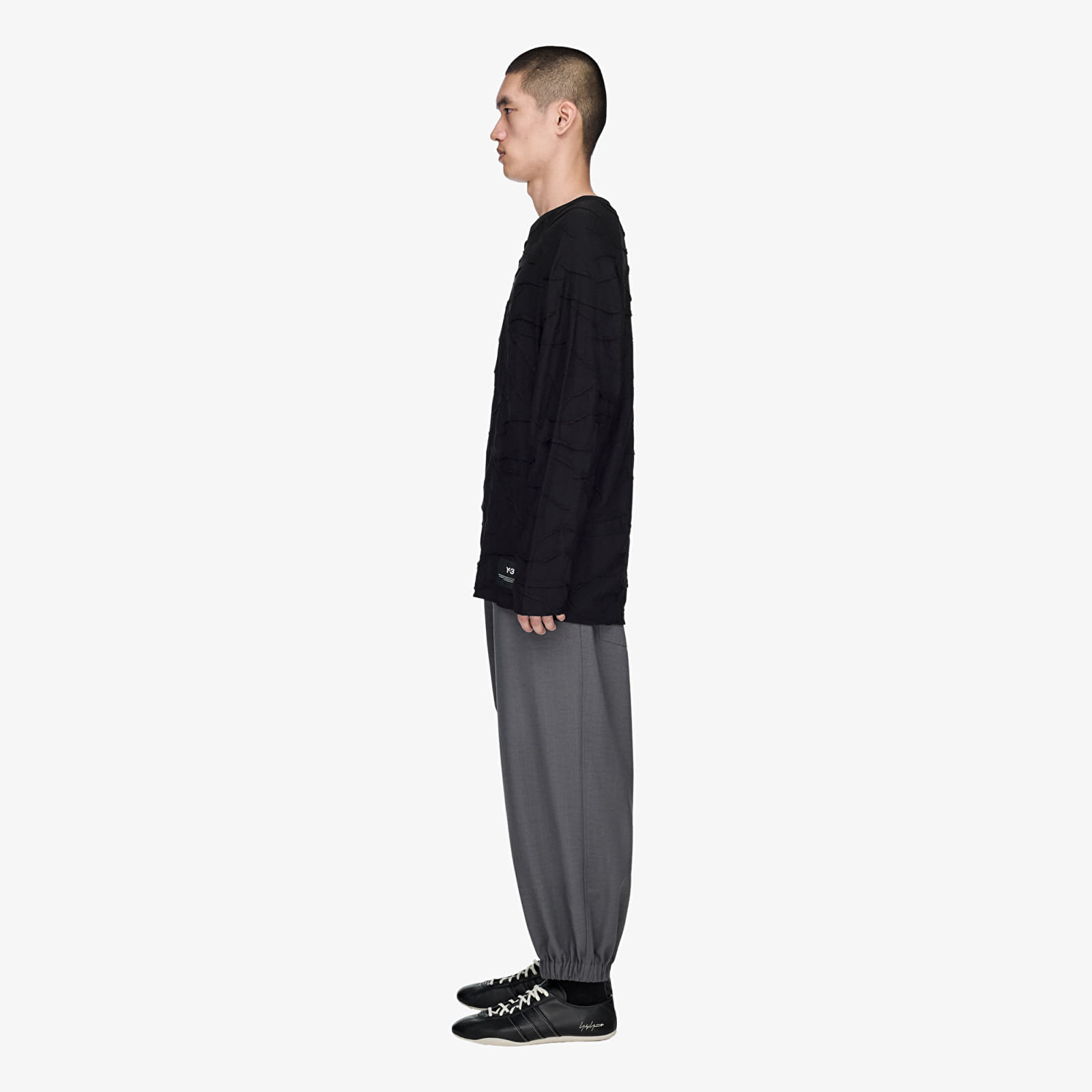 Tricouri  Y-3 Pleated Oversized Long Sleeve Tee Black