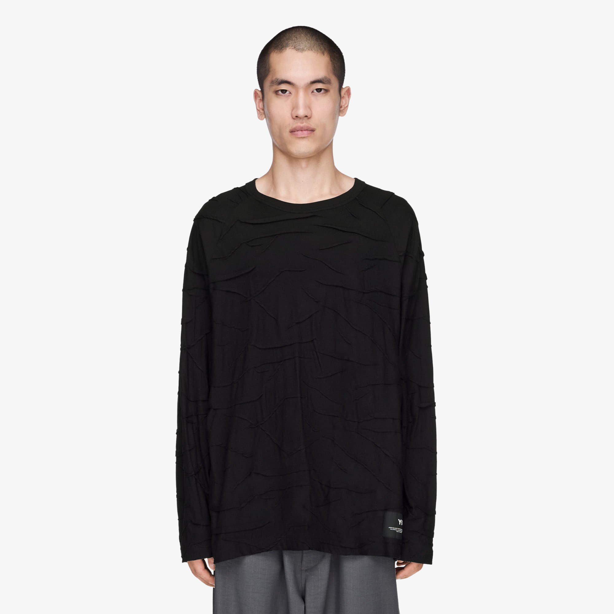Тениска Y-3 Pleated Oversized Long Sleeve Tee Black XS