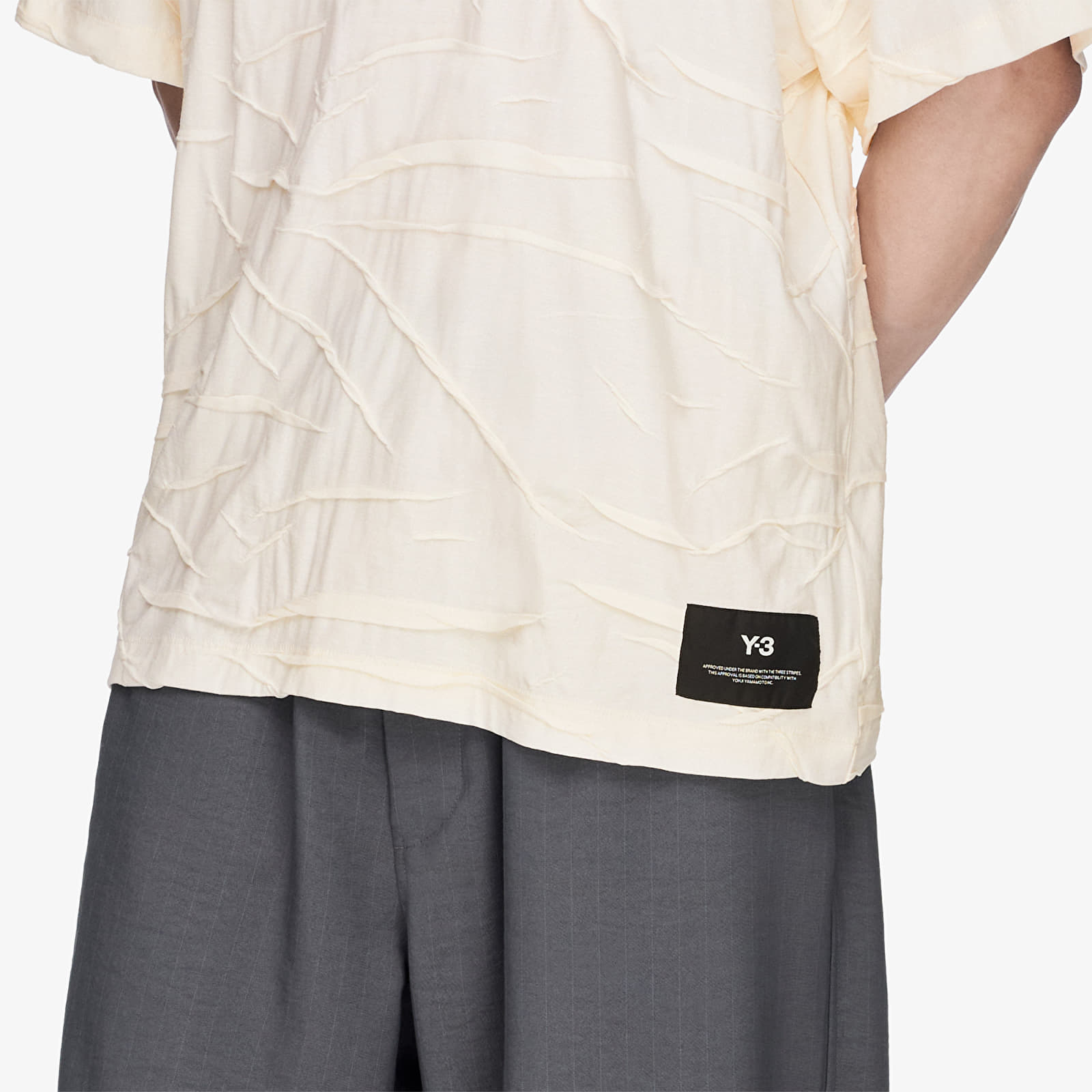 Trička Y-3 Pleated Short Sleeve Tee Chalk White
