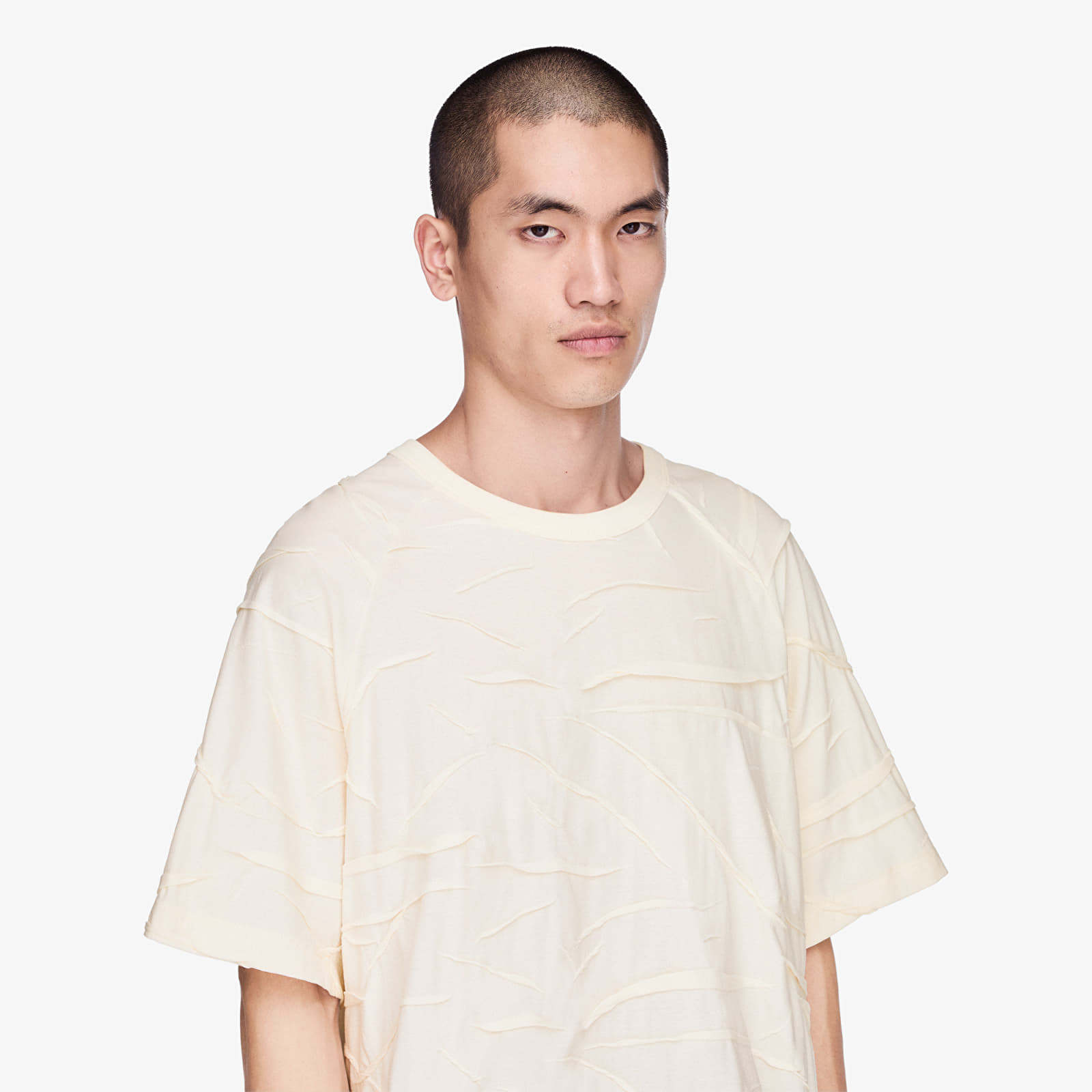 Trička Y-3 Pleated Short Sleeve Tee Chalk White