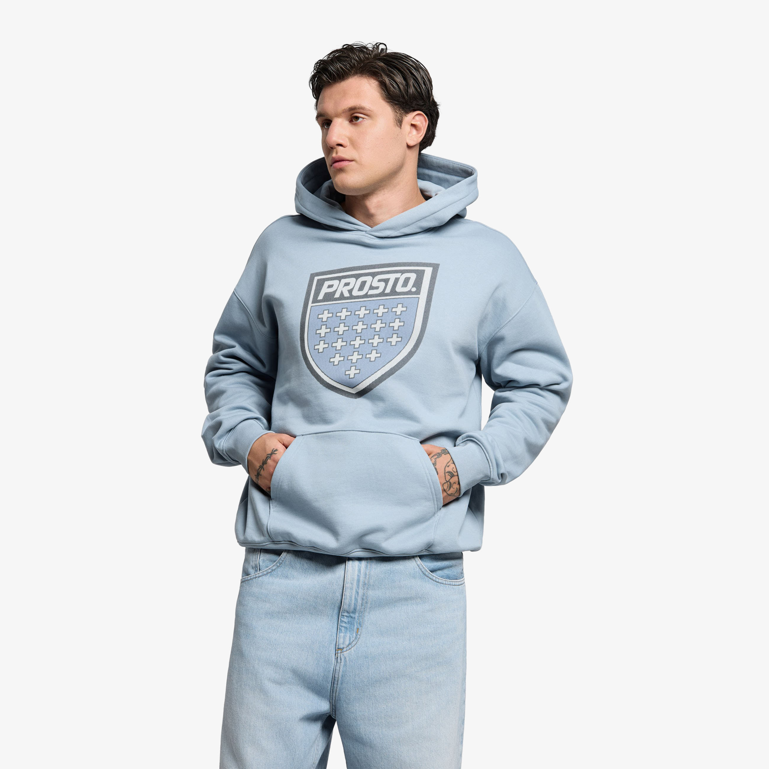 Sweatshirt Prosto Hoodie Infine Denim Blue L