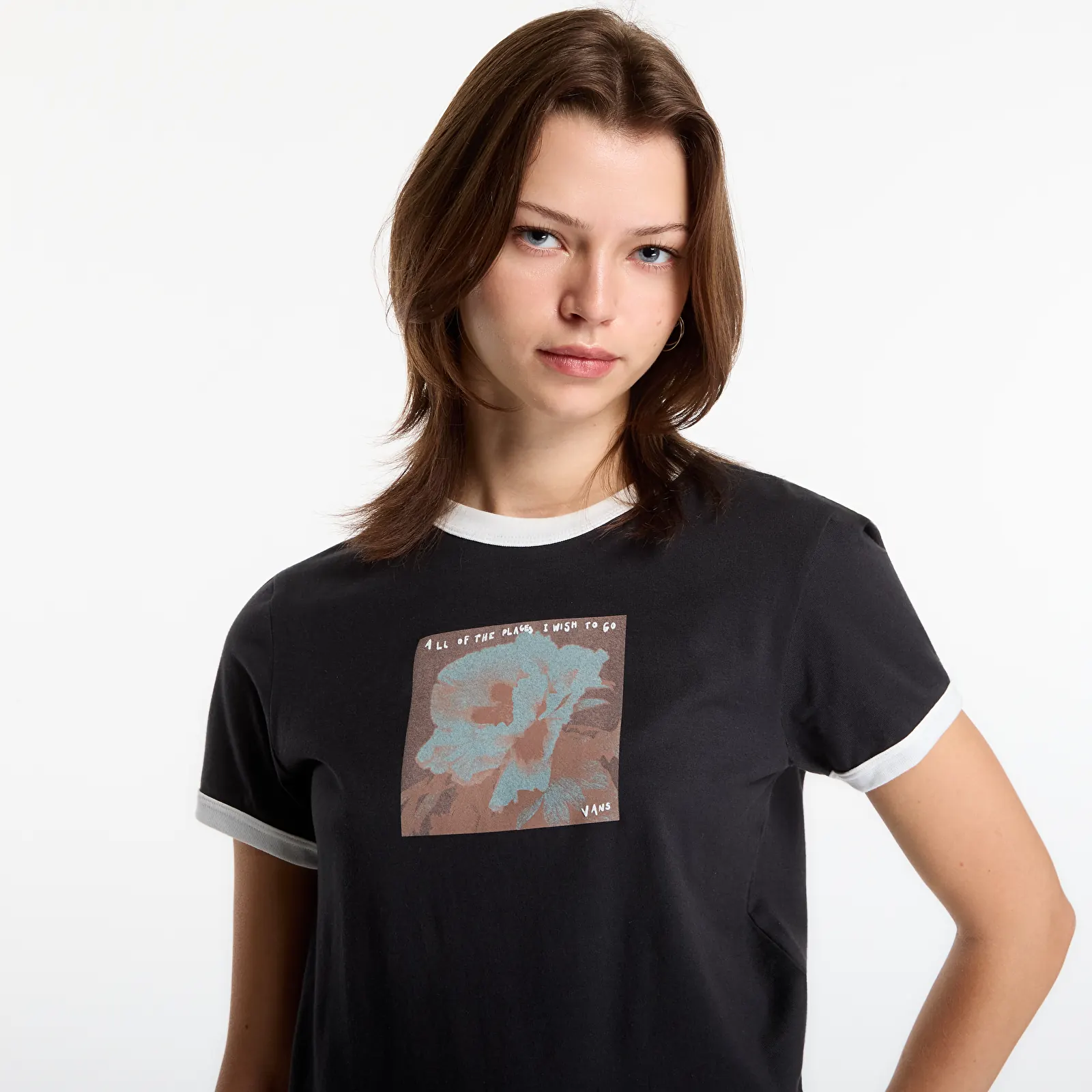 T-shirts Vans Places I Wish To Go Ringer SS Tee Black