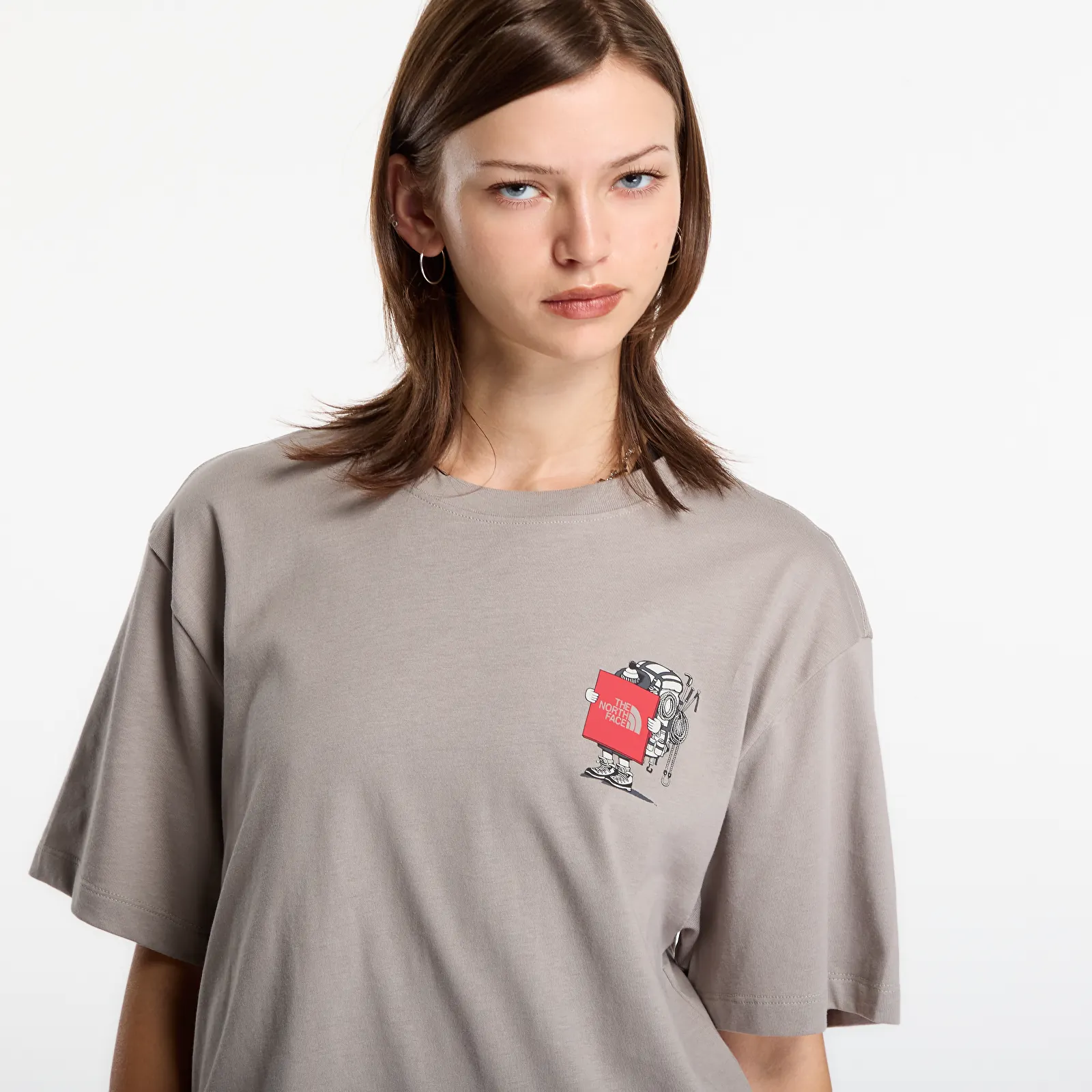 Koszulki The North Face Gear Up Get Out Relaxed SS Tee UNISEX Stone Slab