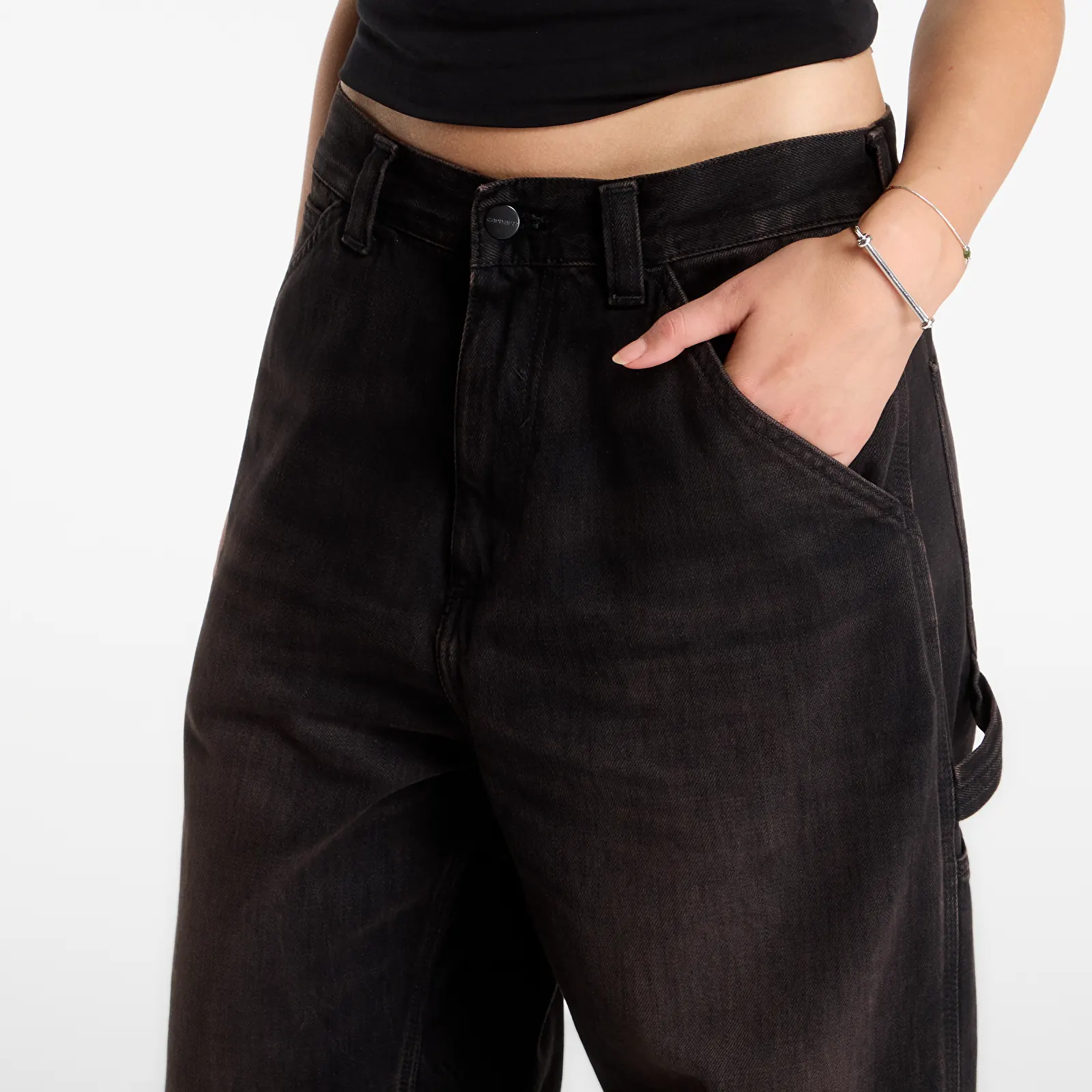 Jeans Carhartt WIP OG Single Knee Pant Black Tobacco Used Wash