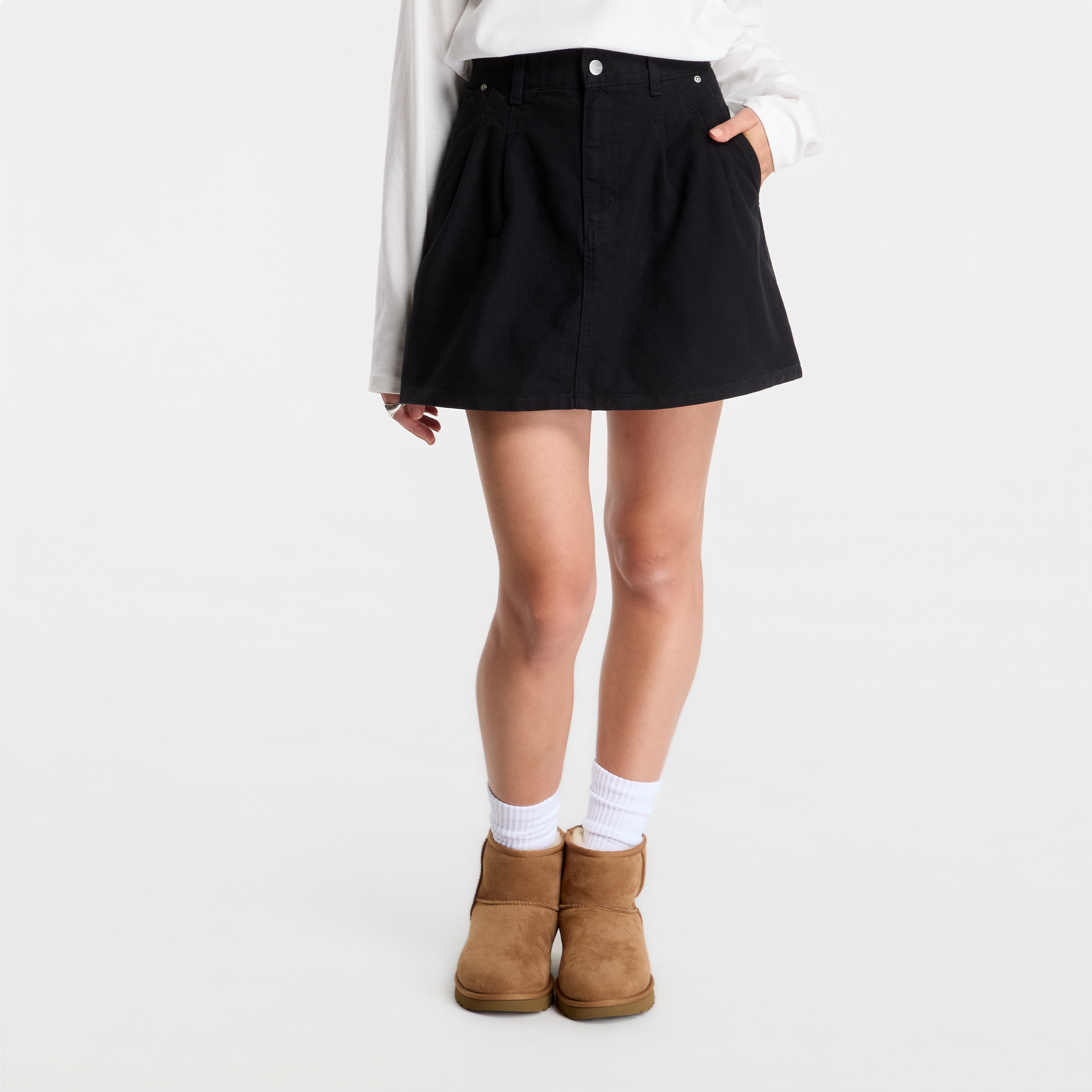 Fustă Carhartt WIP W' Billie Single Knee Skirt Black Stone Washed L
