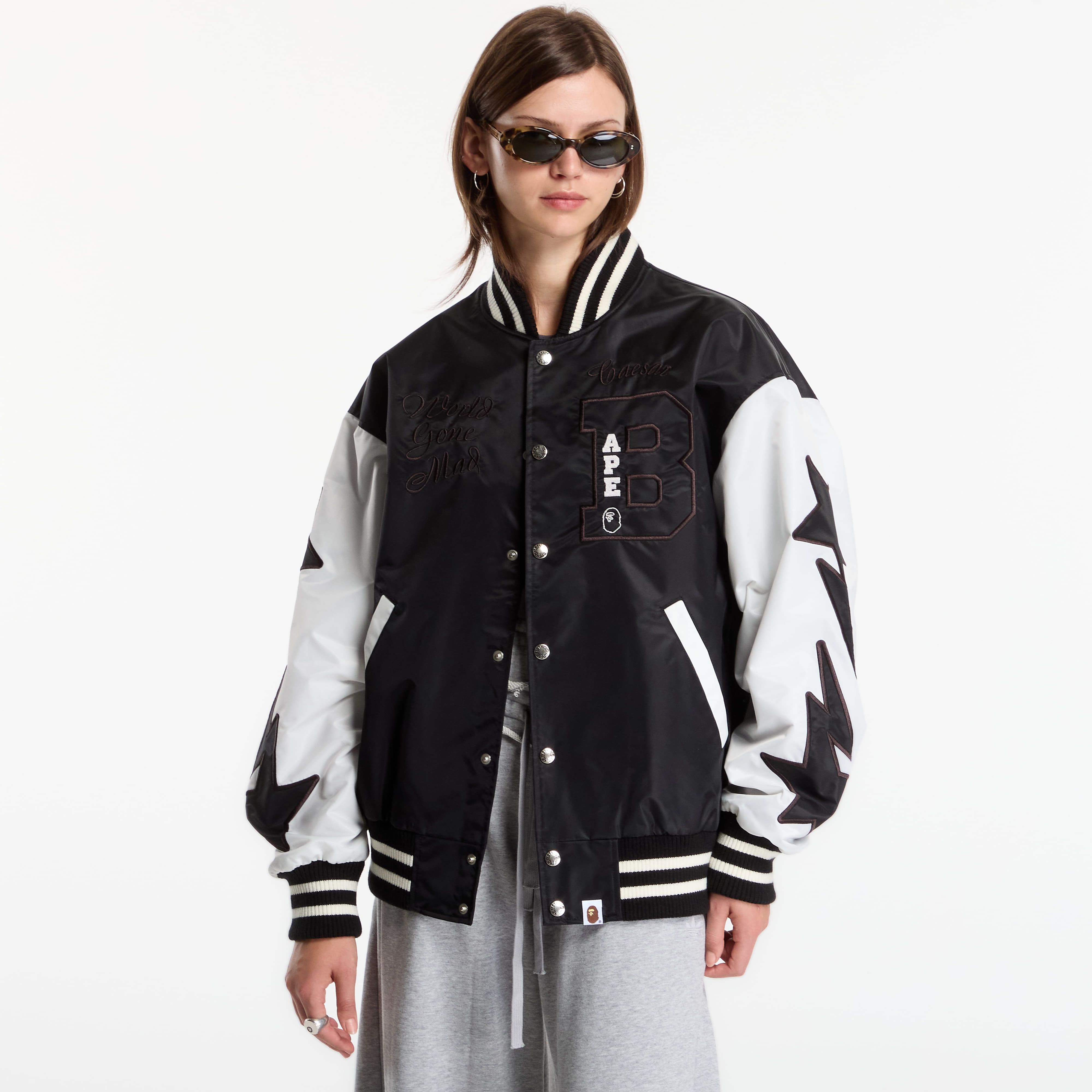 Bomber A Bathing Ape Bape Nylon Varsity Jacket UNISEX Black M