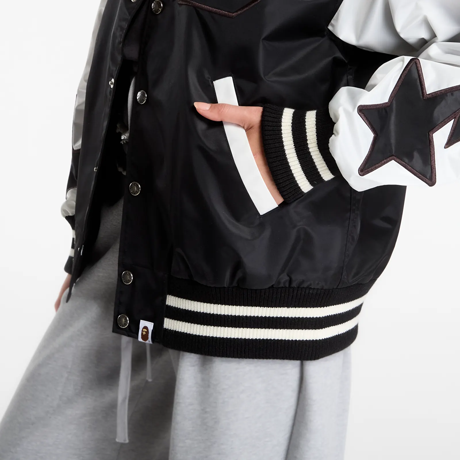 Bomber Jackets A Bathing Ape Bape Nylon Varsity Jacket UNISEX Black