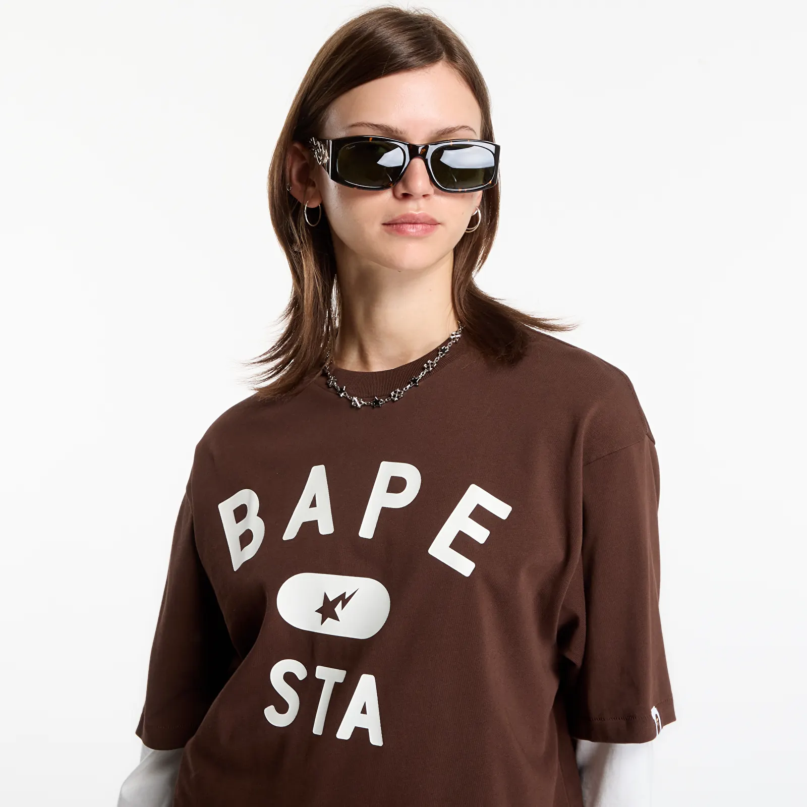 T-shirts A Bathing Ape Bape Sta College Relaxed Fit Tee UNISEX Brown