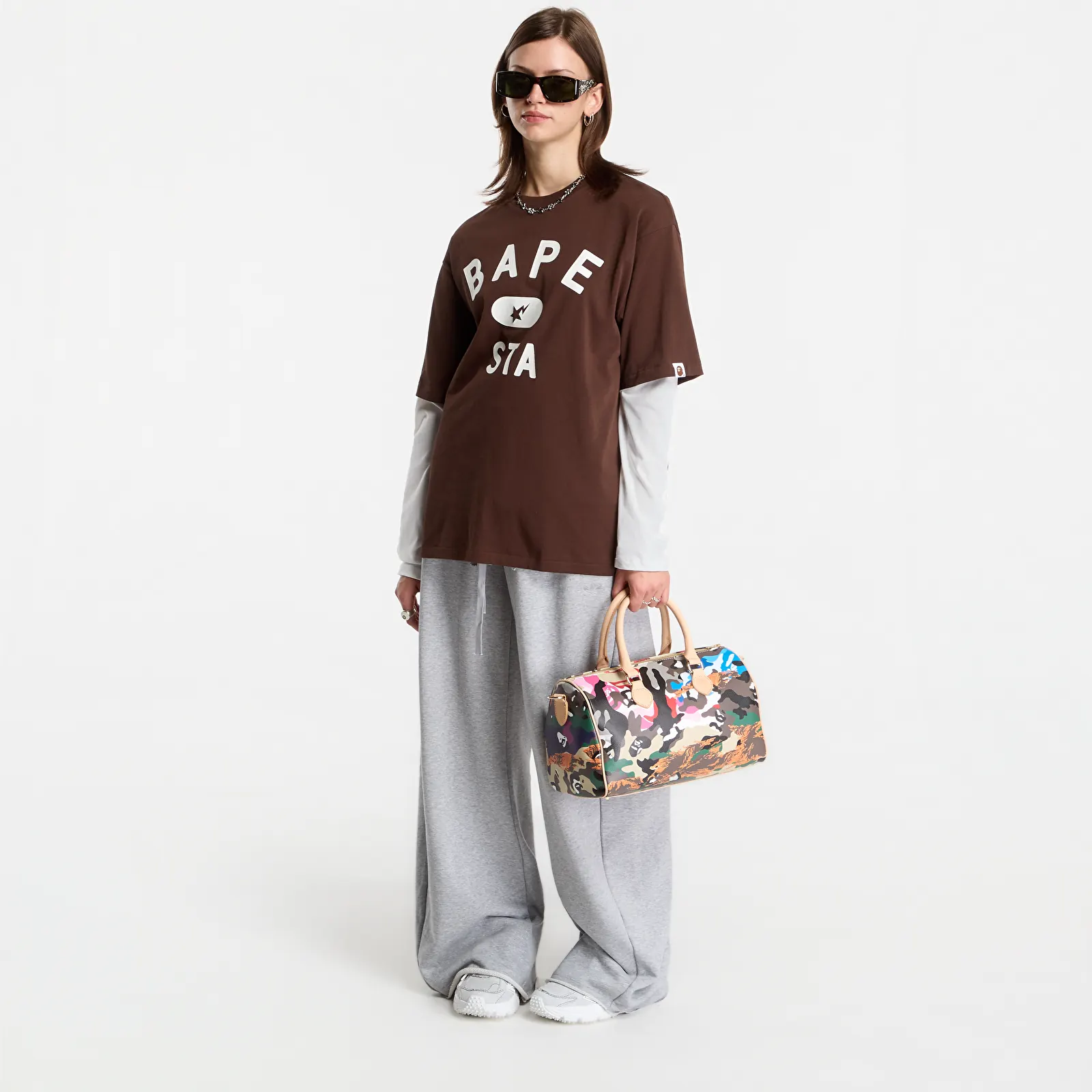 T-shirts A Bathing Ape Bape Sta College Relaxed Fit Tee UNISEX Brown