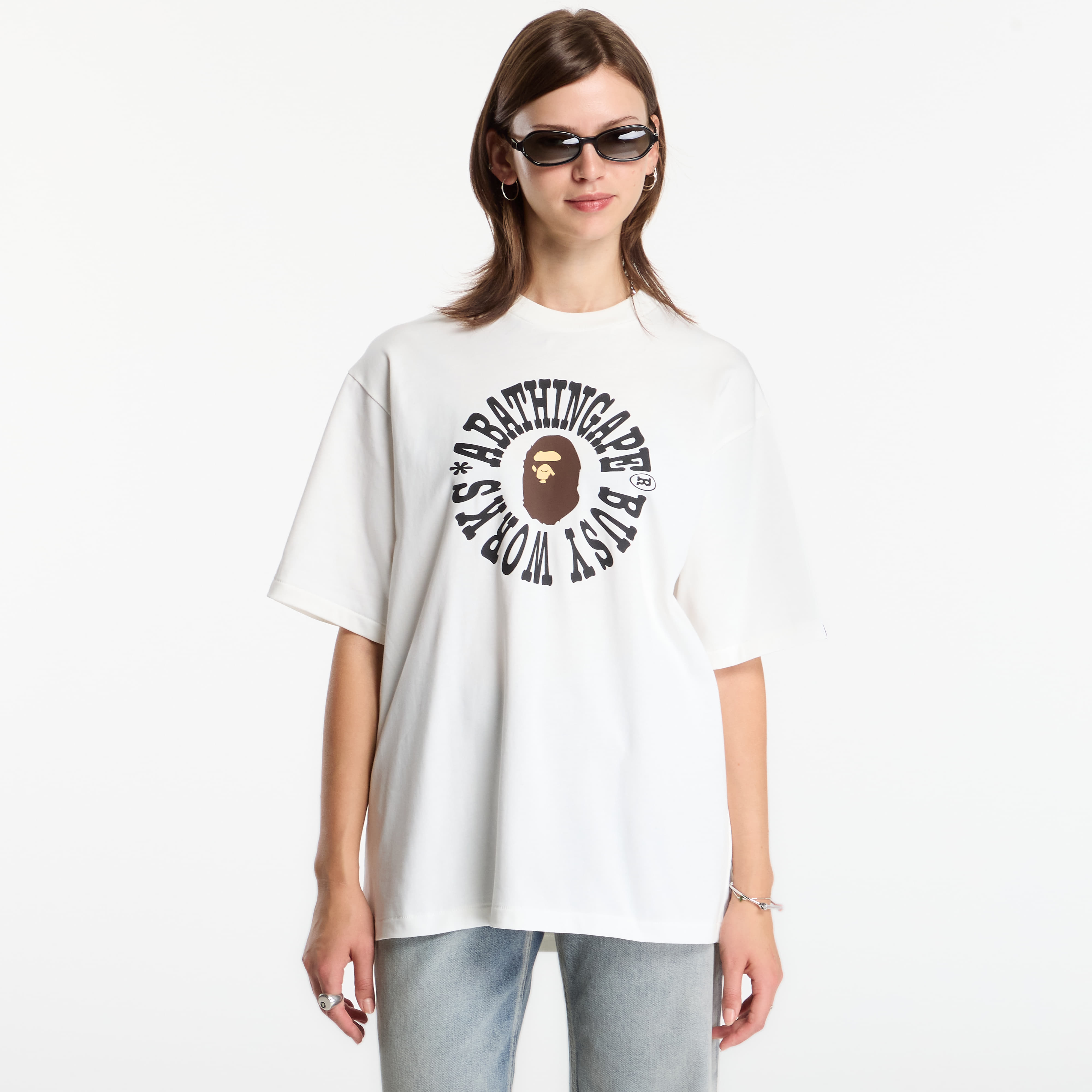 T-shirt A Bathing Ape Busy Works Logo Relaxed Fit Tee UNISEX Ivory M