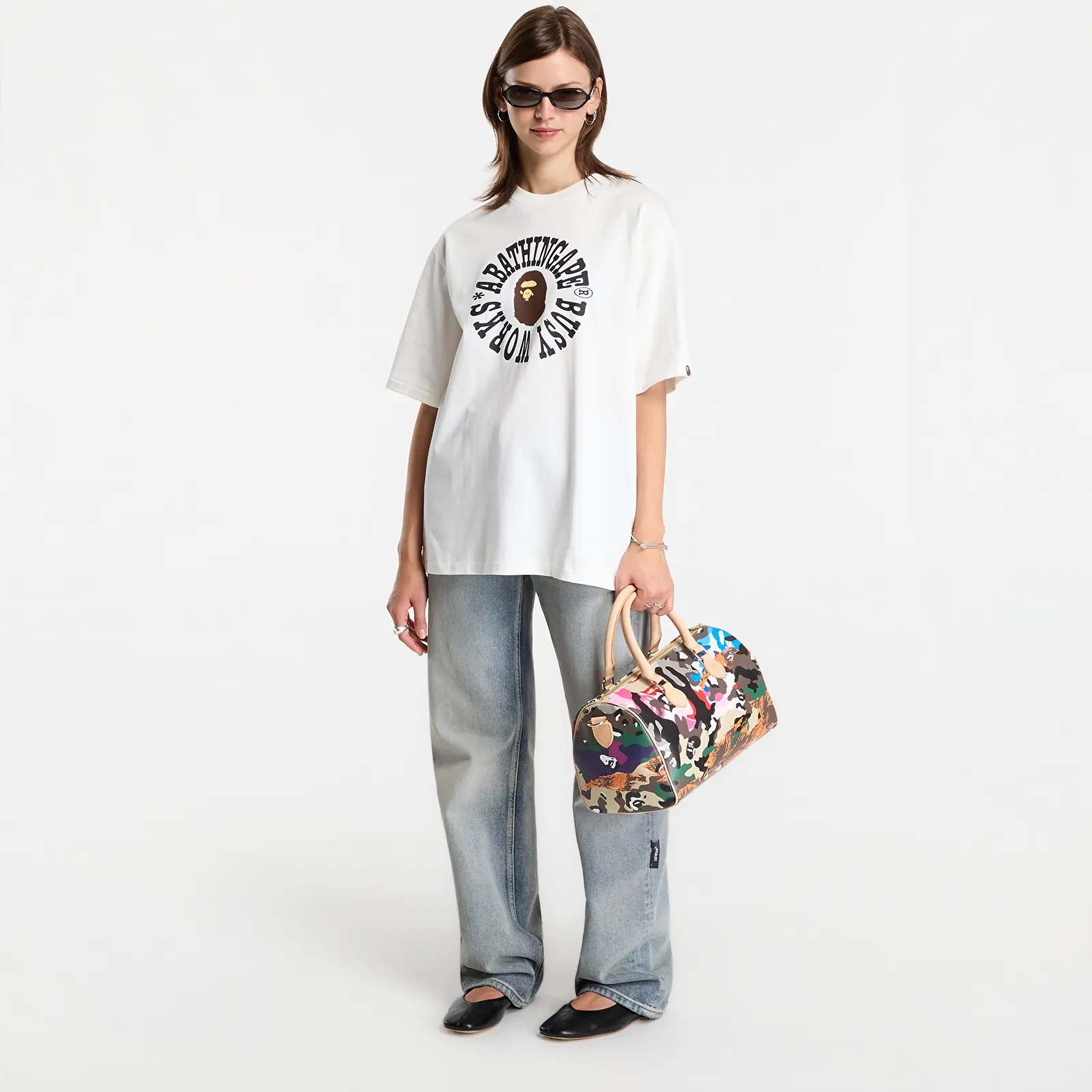 T-shirts A Bathing Ape Busy Works Logo Relaxed Fit Tee UNISEX Ivory