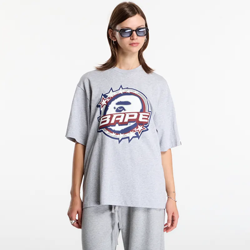 A Bathing Ape Bape Twin Sta Logo Relaxed Fit Tee UNISEX Gray