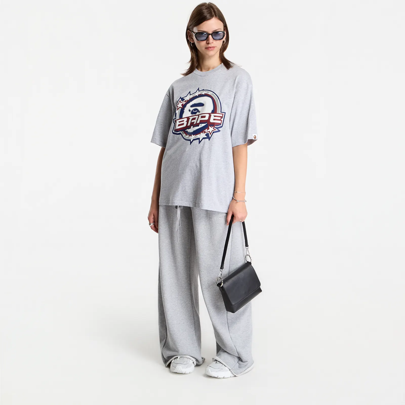 Magliette A Bathing Ape Bape Twin Sta Logo Relaxed Fit Tee UNISEX Gray