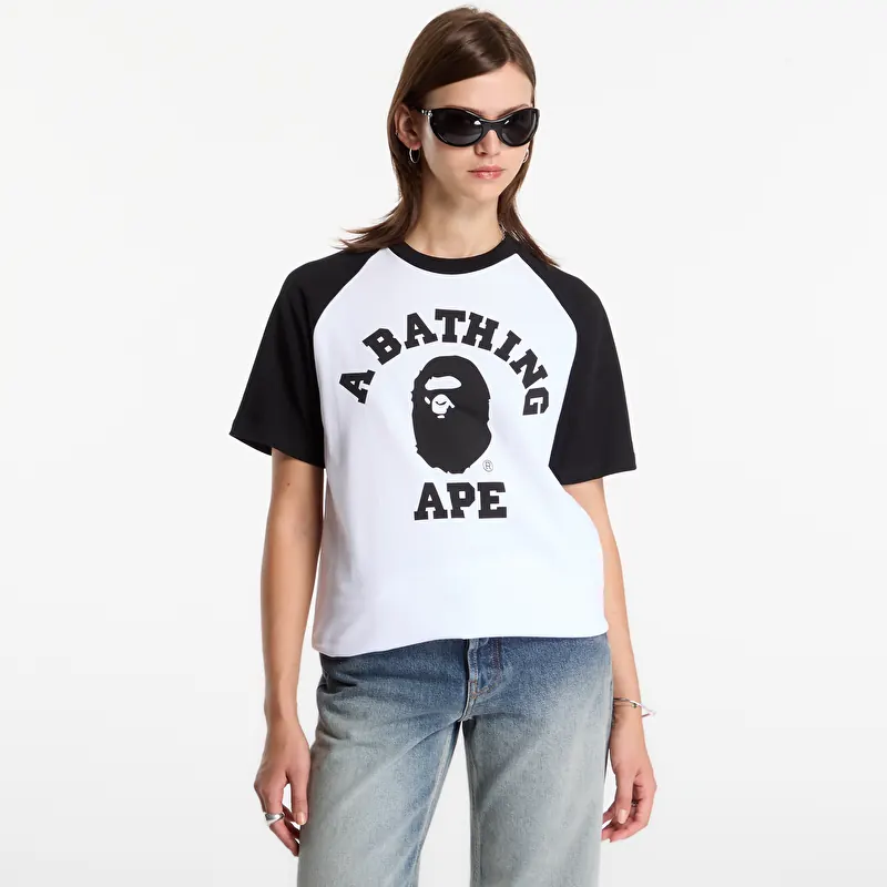 A Bathing Ape College Raglan Relaxed Fit Tee UNISEX Black