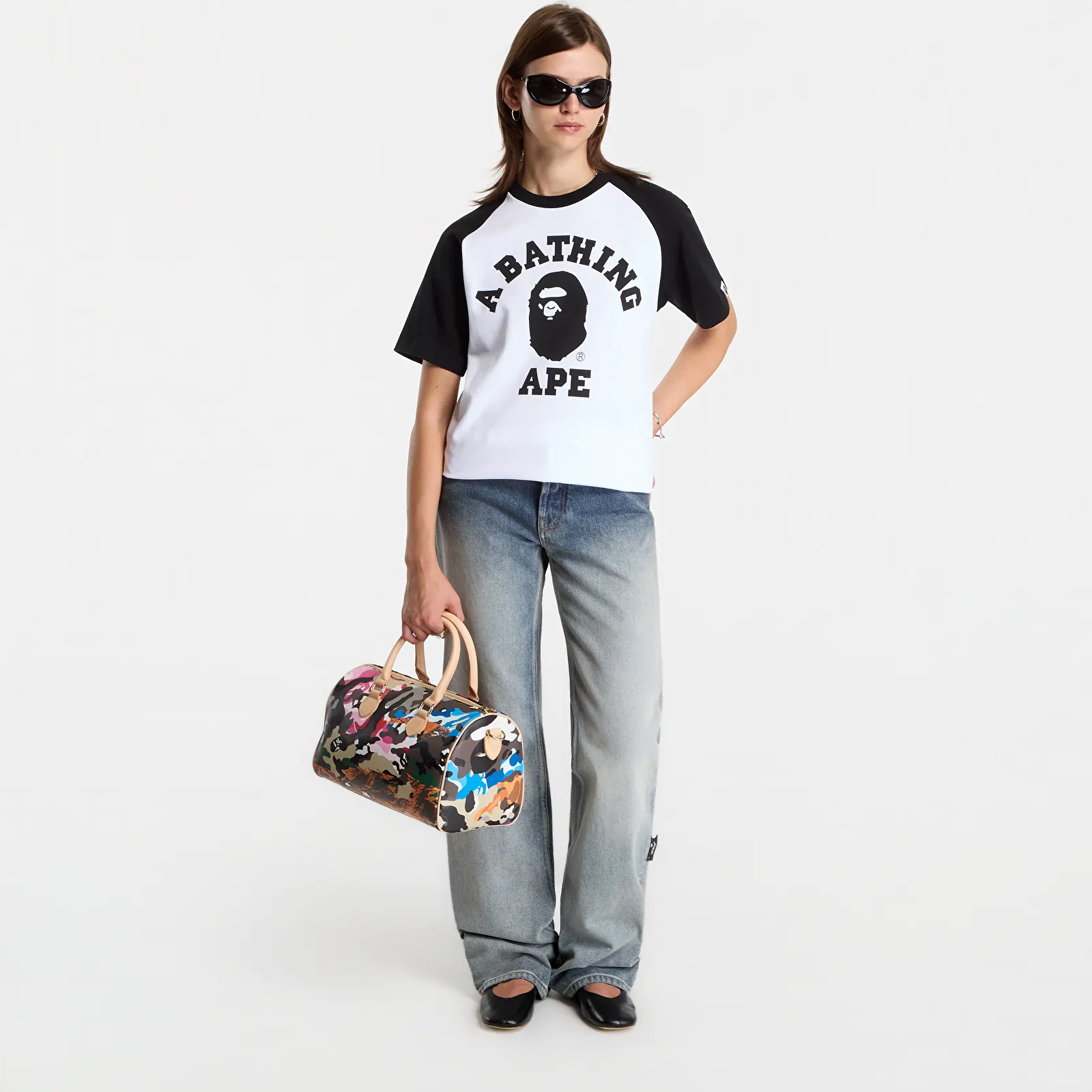 T-shirts A Bathing Ape College Raglan Relaxed Fit Tee UNISEX Black