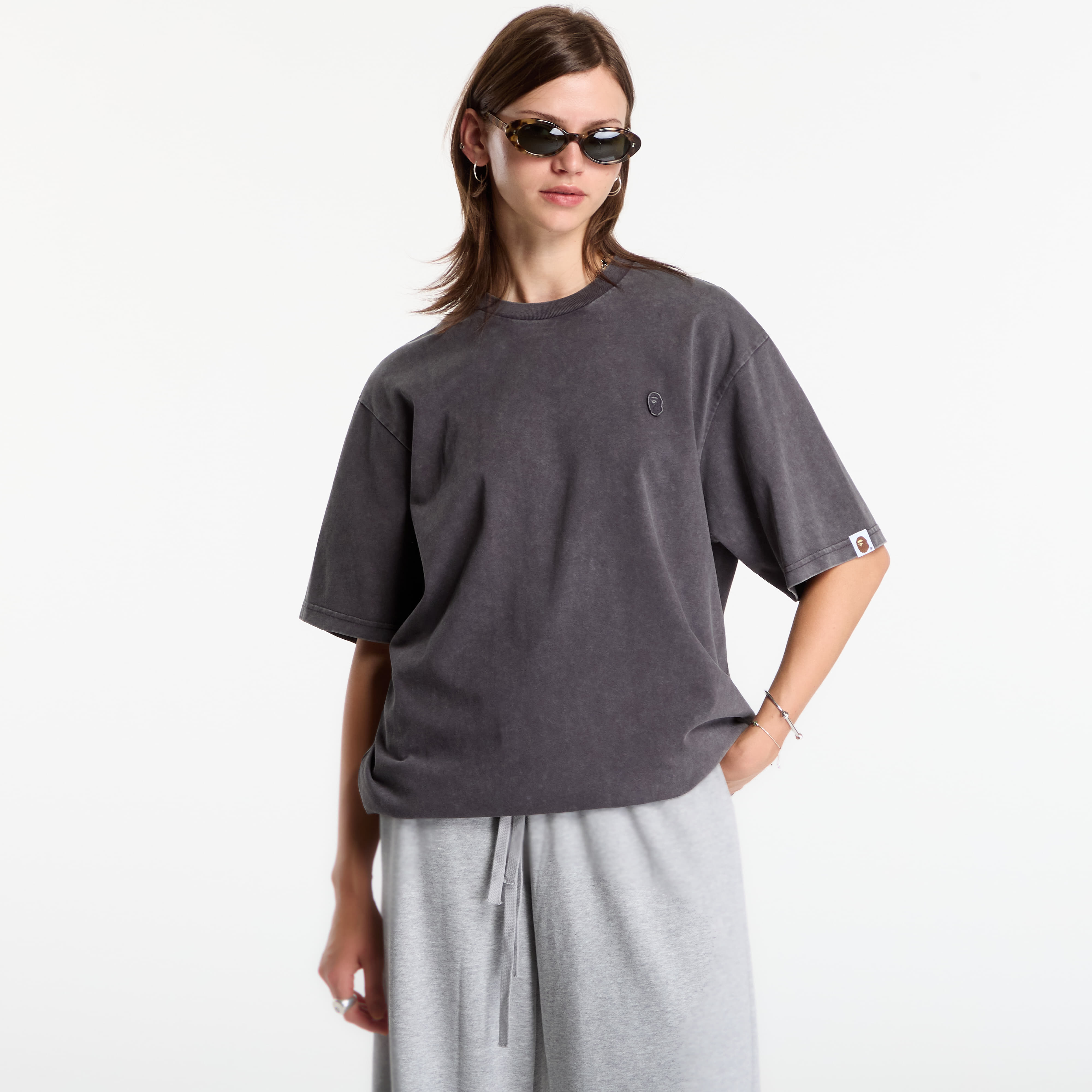 T-shirt A Bathing Ape Garment Dyed One Point Relaxed Fit Tee UNISEX Charcoal M