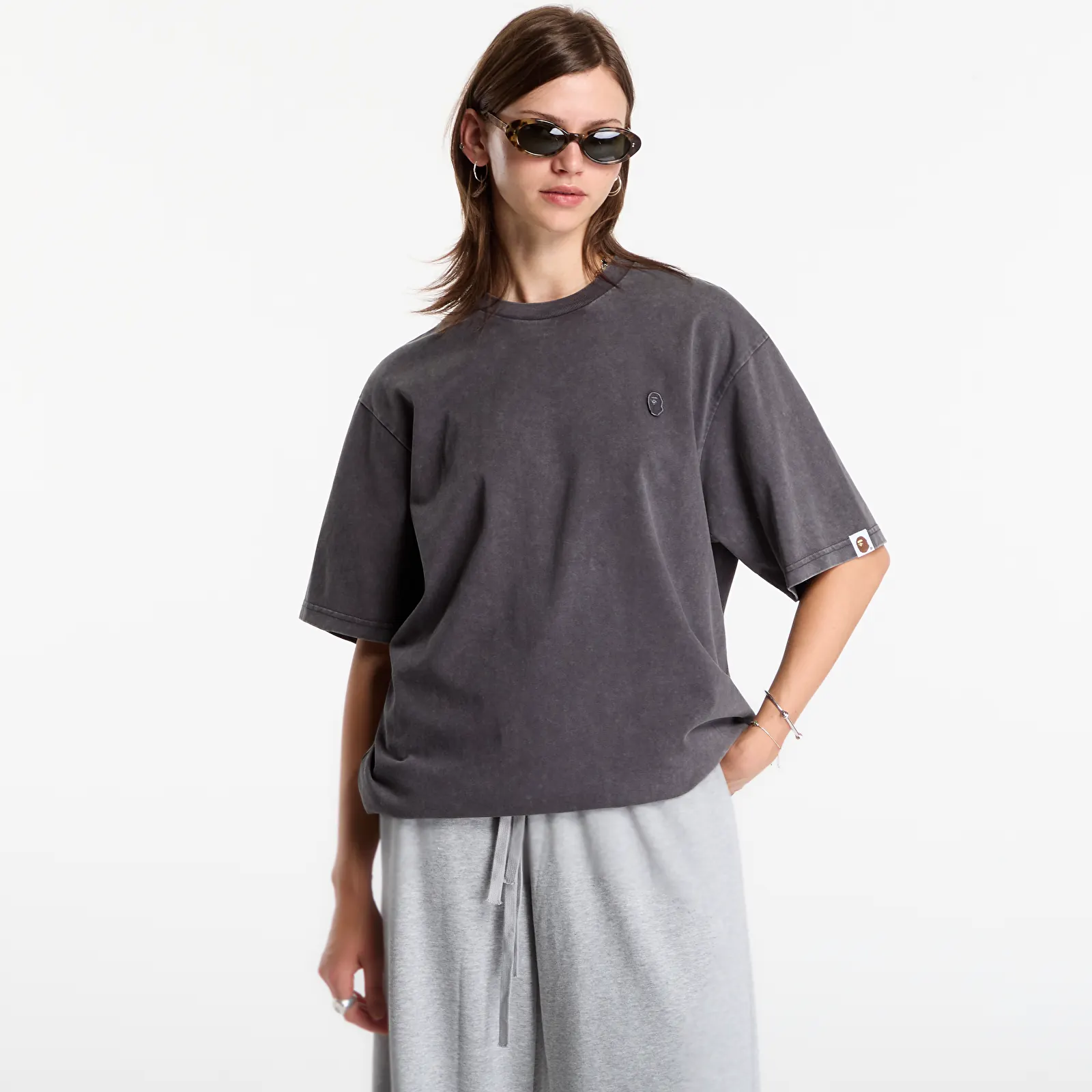 T-shirts A Bathing Ape Garment Dyed One Point Relaxed Fit Tee UNISEX Charcoal