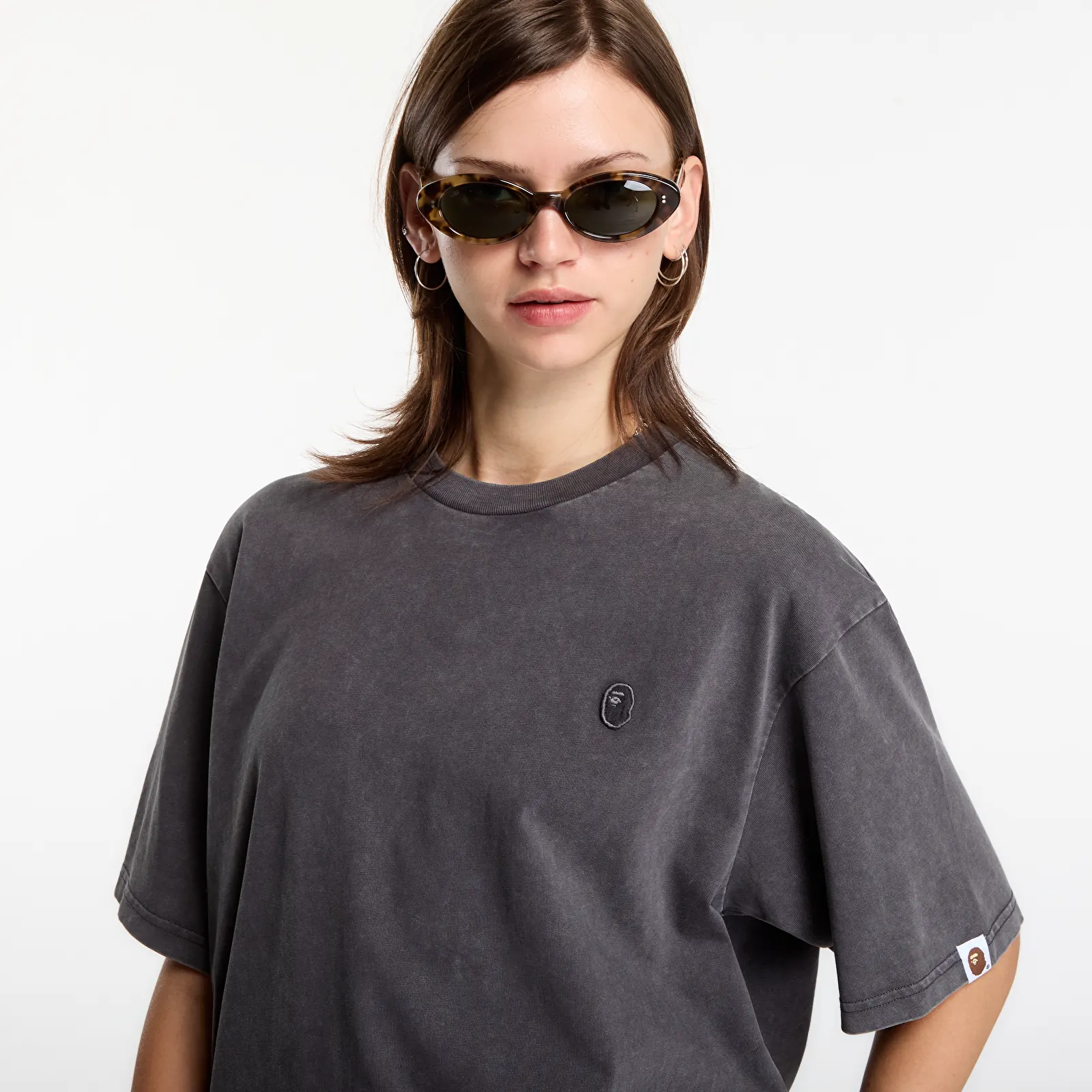 T-shirts A Bathing Ape Garment Dyed One Point Relaxed Fit Tee UNISEX Charcoal