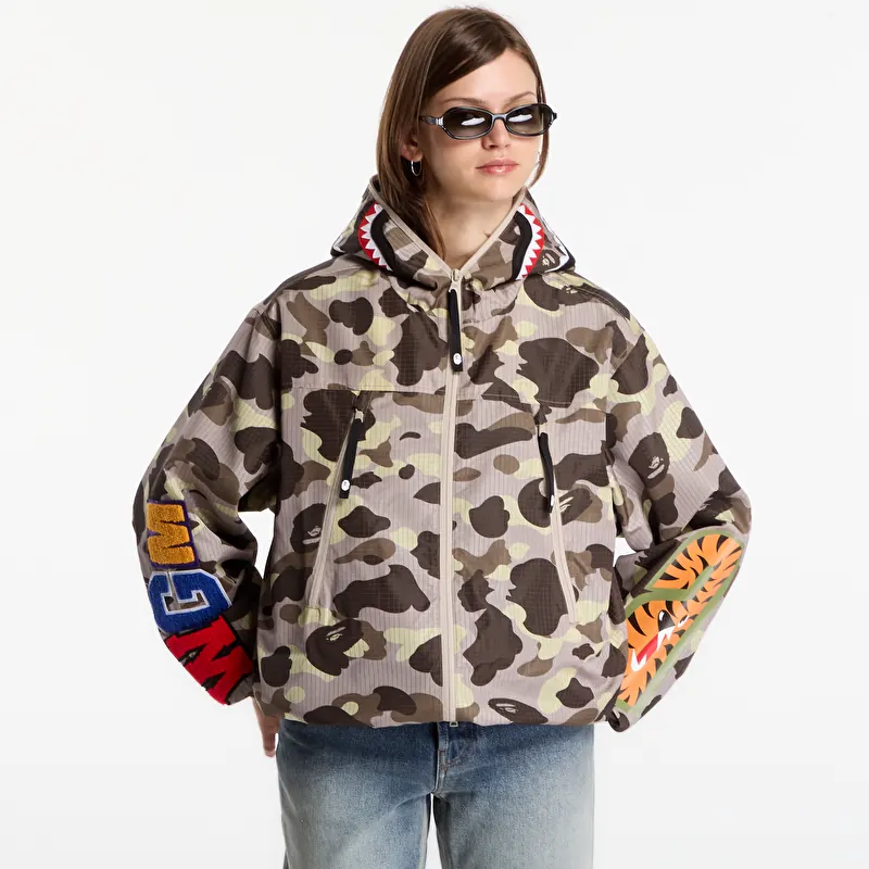 A Bathing Ape Color Camo Reflective Ripstop Shark Full Zip Jacket UNISEX Brown