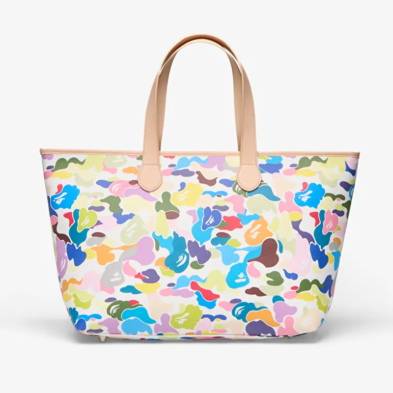 Bag A Bathing Ape Multi Camo Tote Bag White