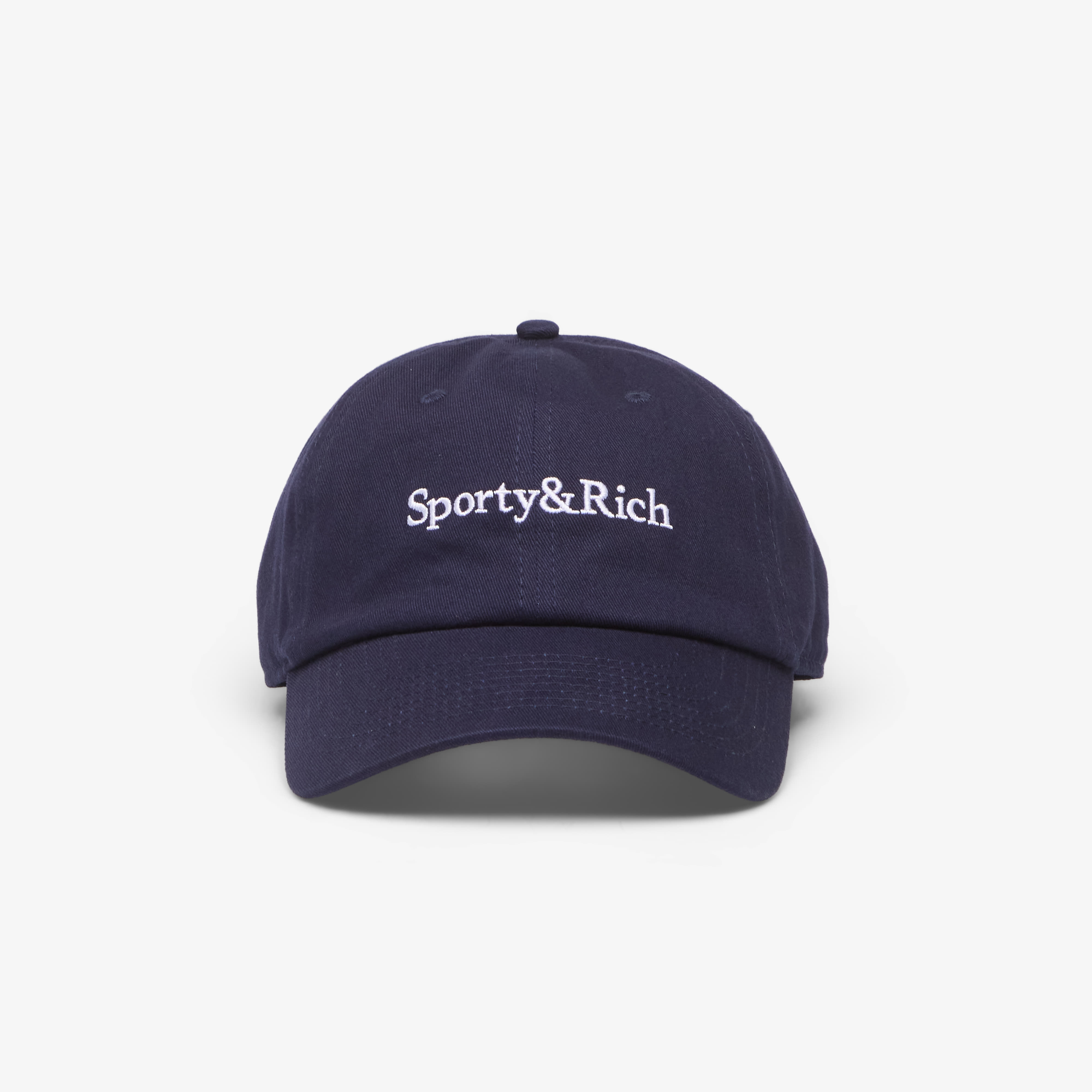 Sporty & Rich Serif Logo Hat Dark Navy Universal