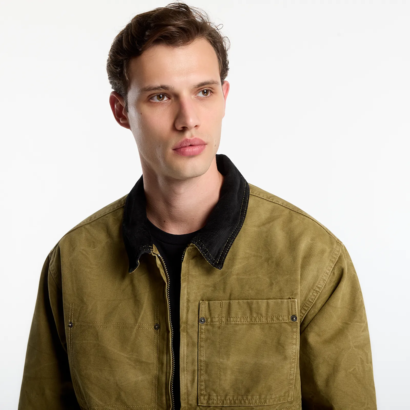 Vestes pour hommes Vans Nico Chore Canvas Jacket Olive Brown
