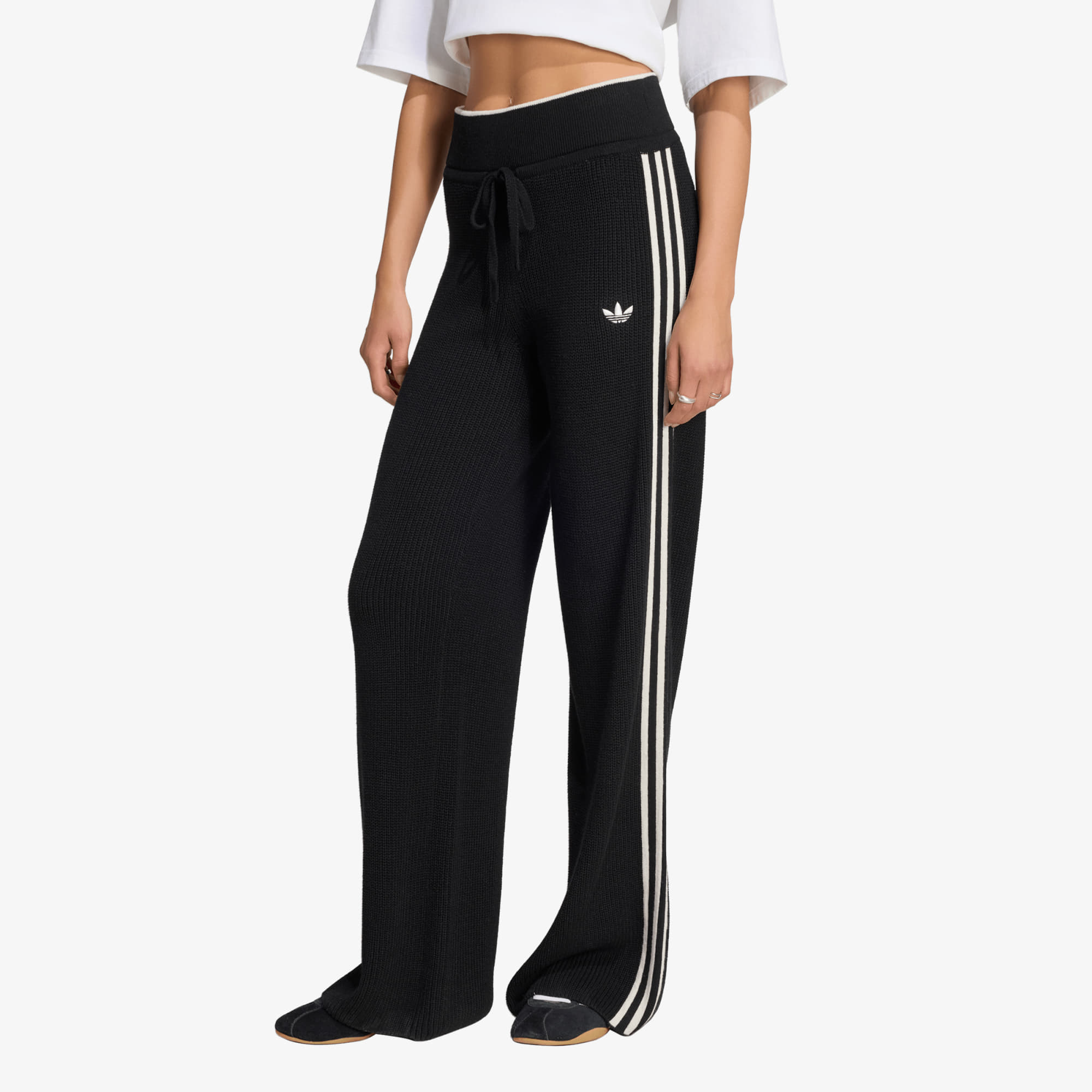 Pants adidas Firebird Chunky Knit Trackpant Black/ Chalk White XS