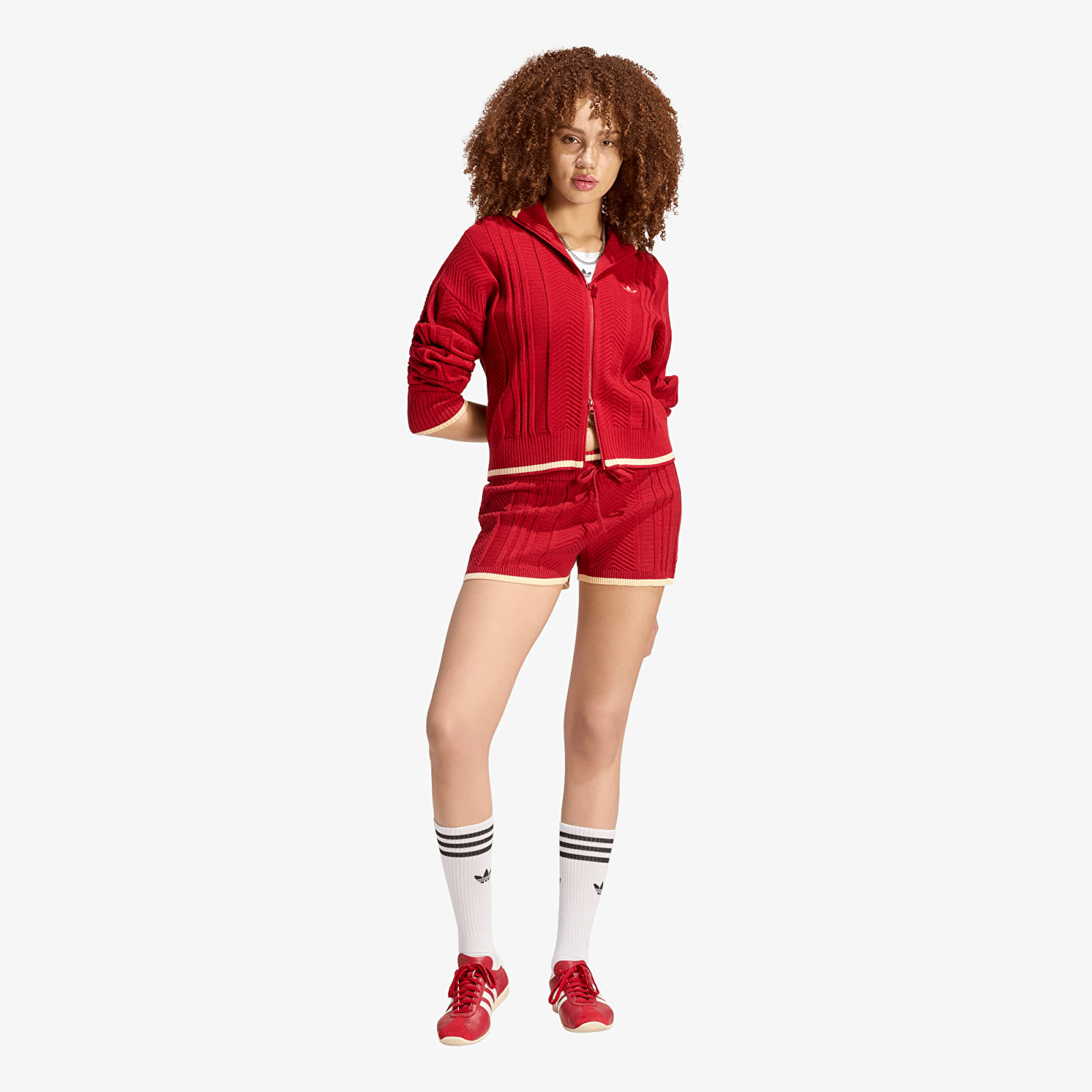 Cardigans adidas Cable Knit Firebird Track Top Team Victory Red