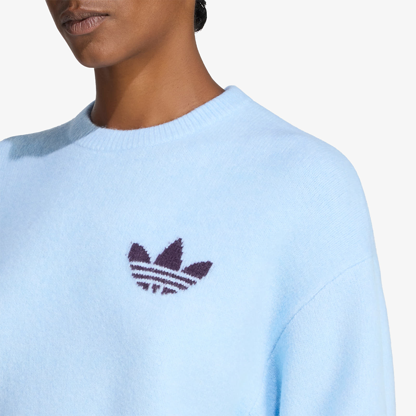 Свитеры и джемперы adidas Ess Knit Tipping Crew Clear Sky/ Noble Red