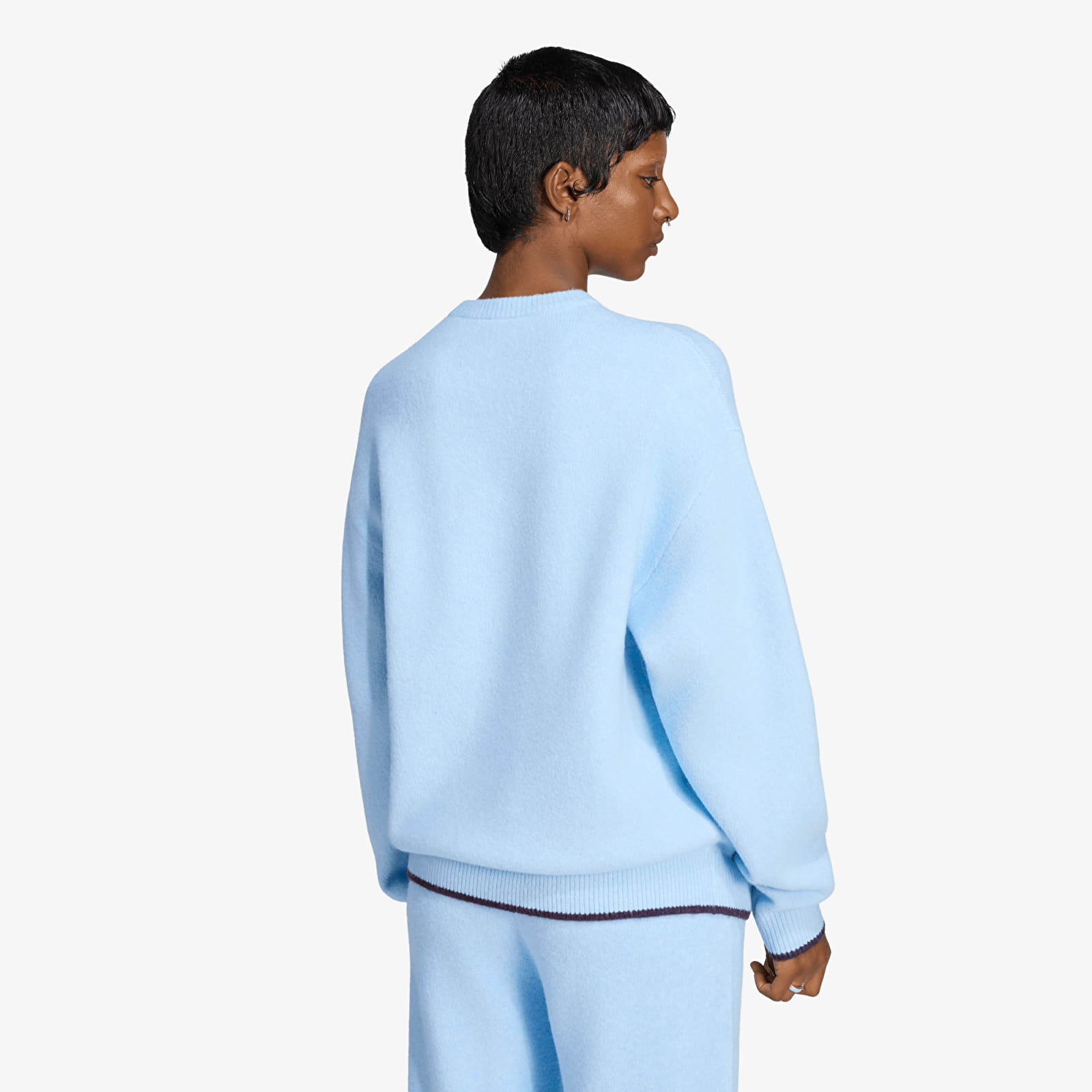 Свитеры и джемперы adidas Ess Knit Tipping Crew Clear Sky/ Noble Red