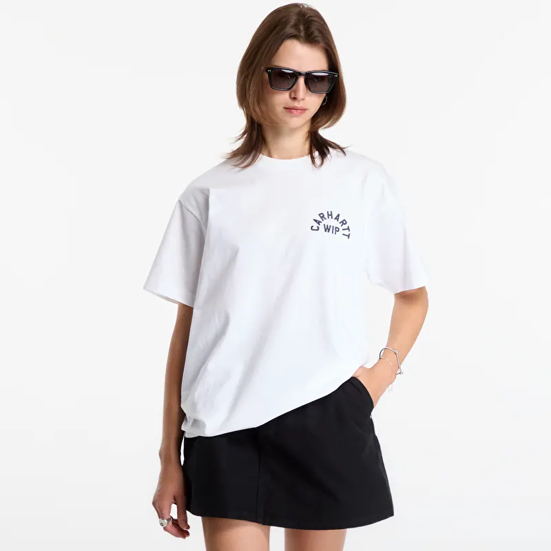 T-shirt Carhartt WIP S/S Arch Script T-Shirt UNISEX White/ Dark Navy
