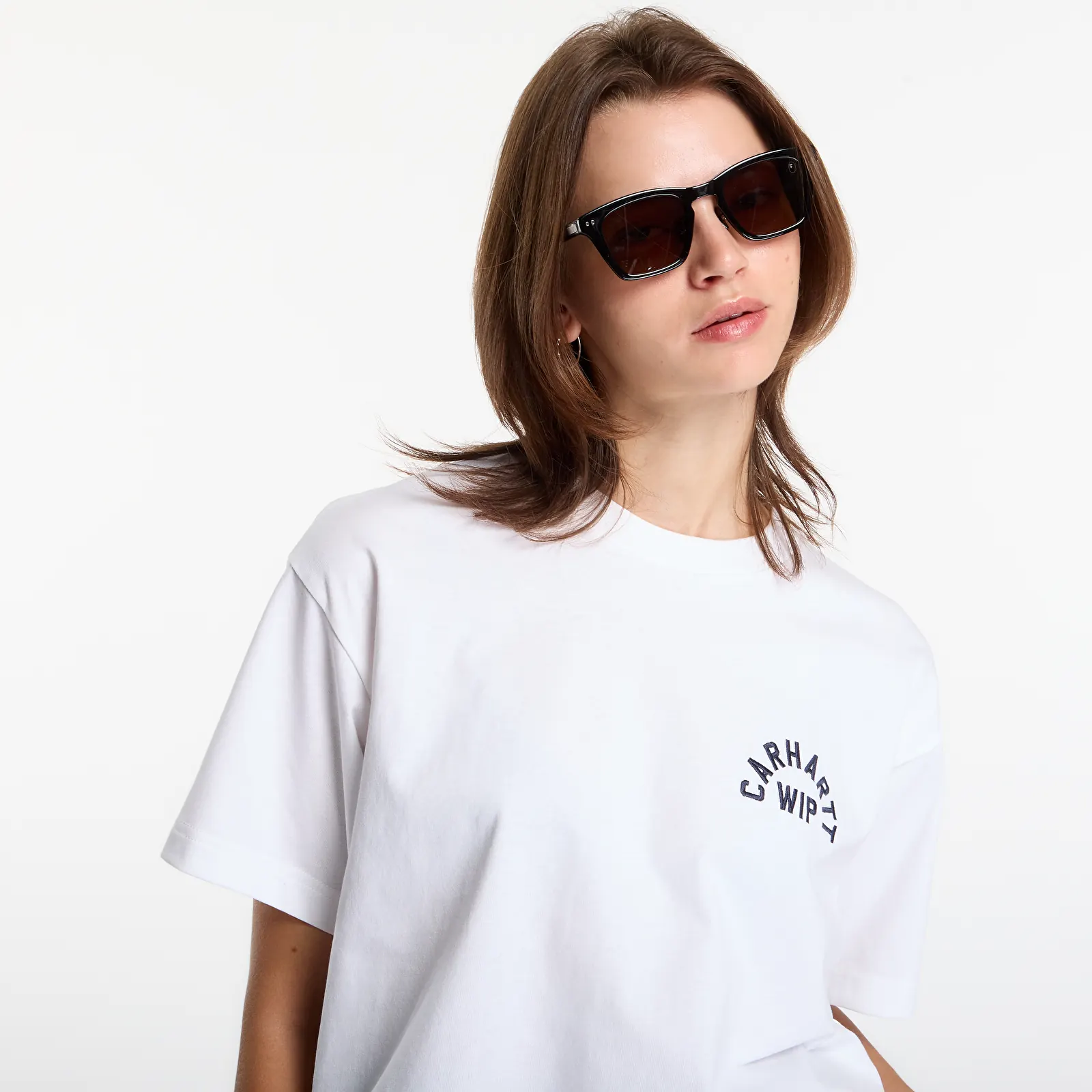 Тениски Carhartt WIP S/S Arch Script T-Shirt UNISEX White/ Dark Navy