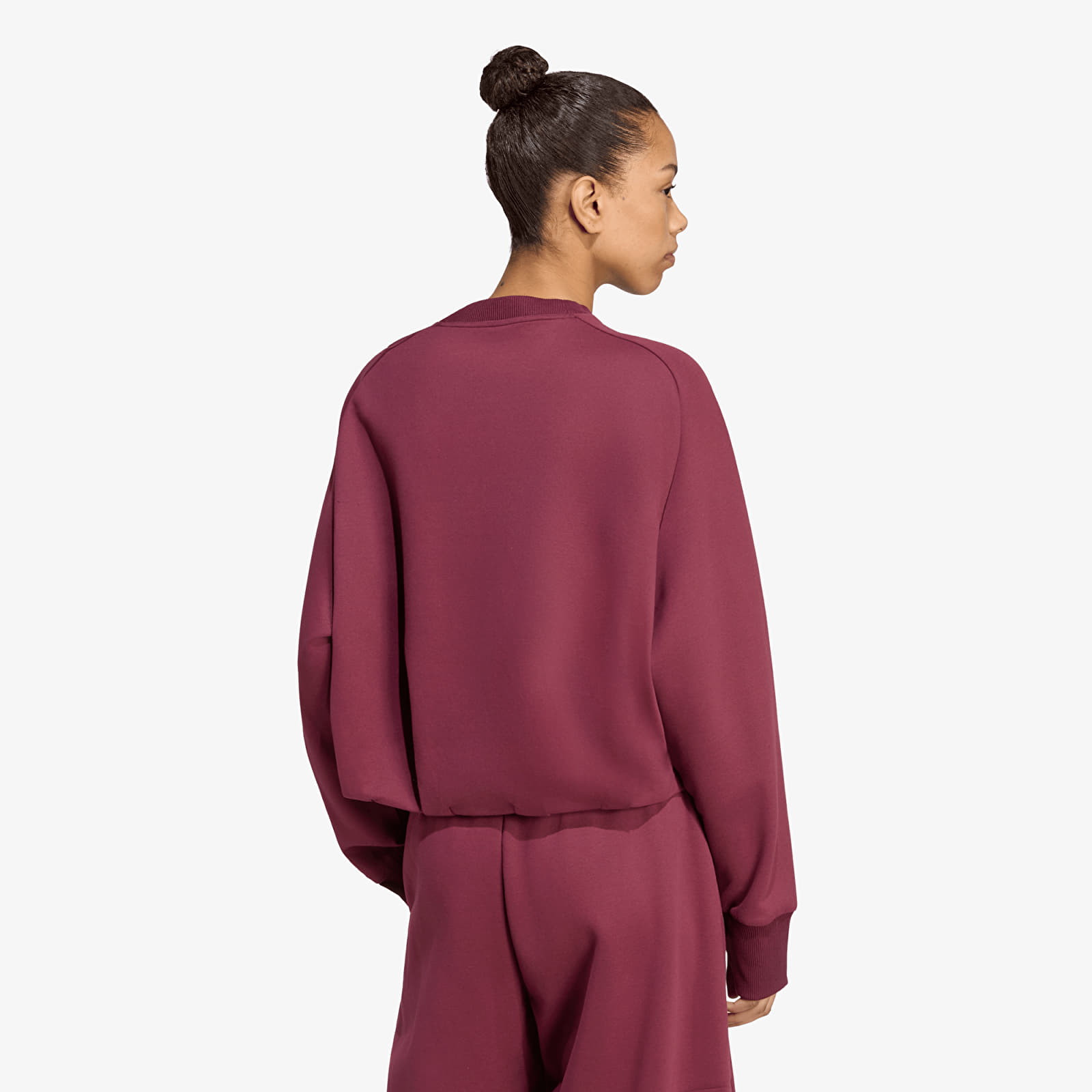 Pulóverek adidas Soft Lux Winter Knit Sweatshirt Maroon