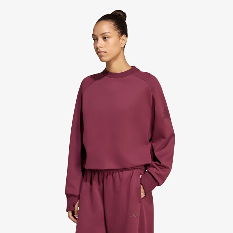 Pulover adidas Soft Lux Winter Knit Sweatshirt Maroon