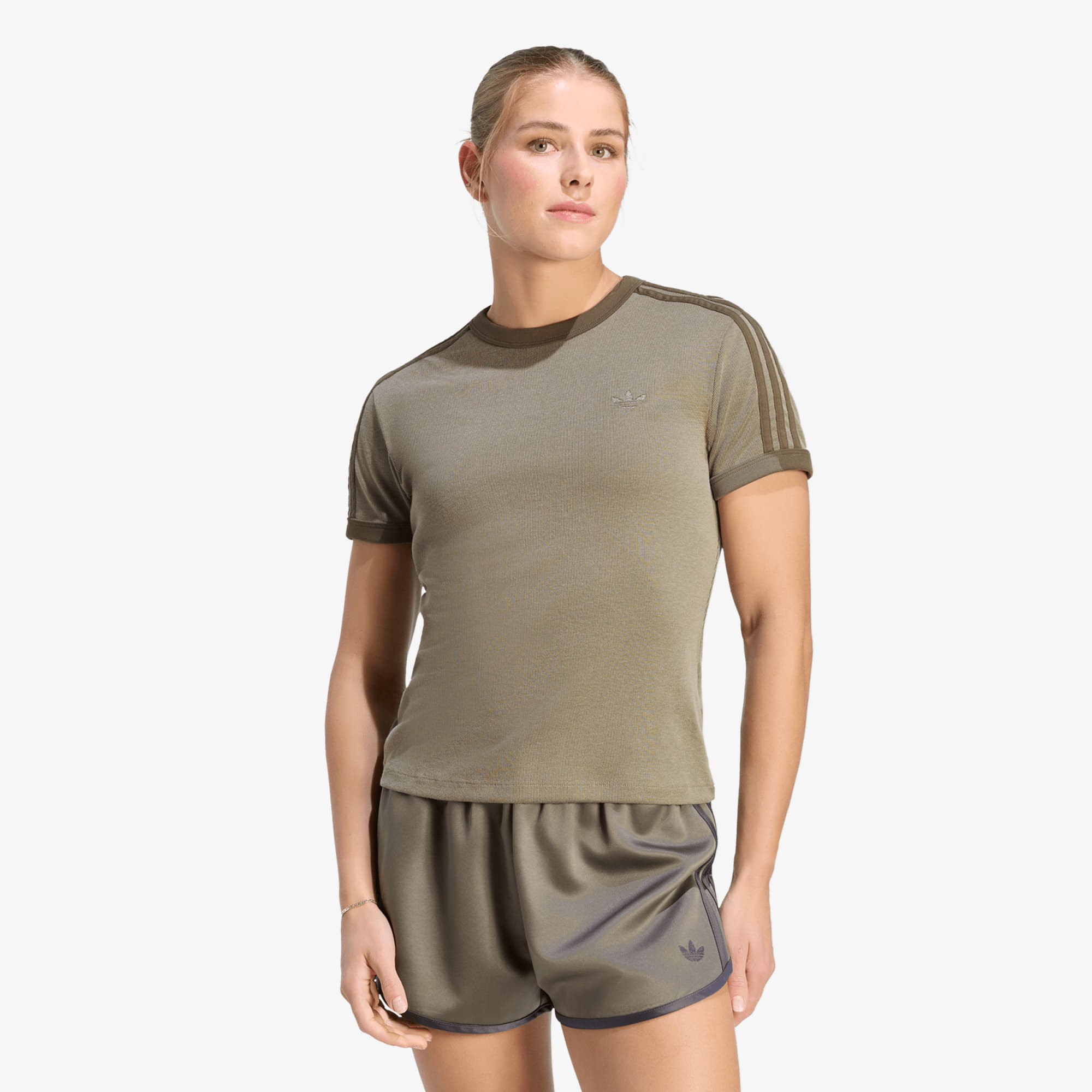 T-shirt adidas Heather 3-Stripes Cali T-Shirt Branch/ Silver Pebble/ Branch L