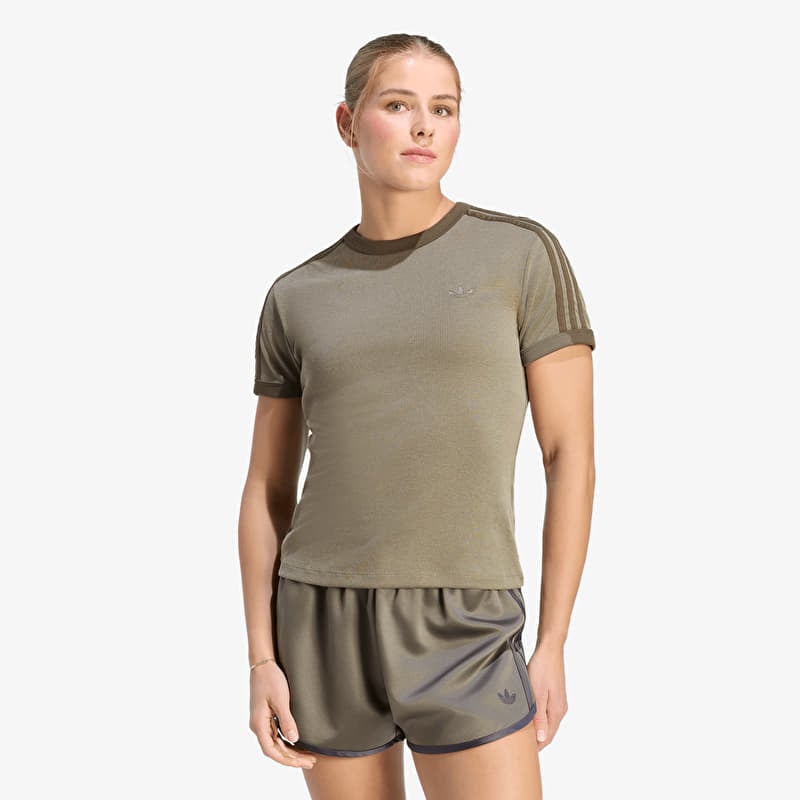 adidas Heather 3-Stripes Cali T-Shirt Branch/ Silver Pebble/ Branch