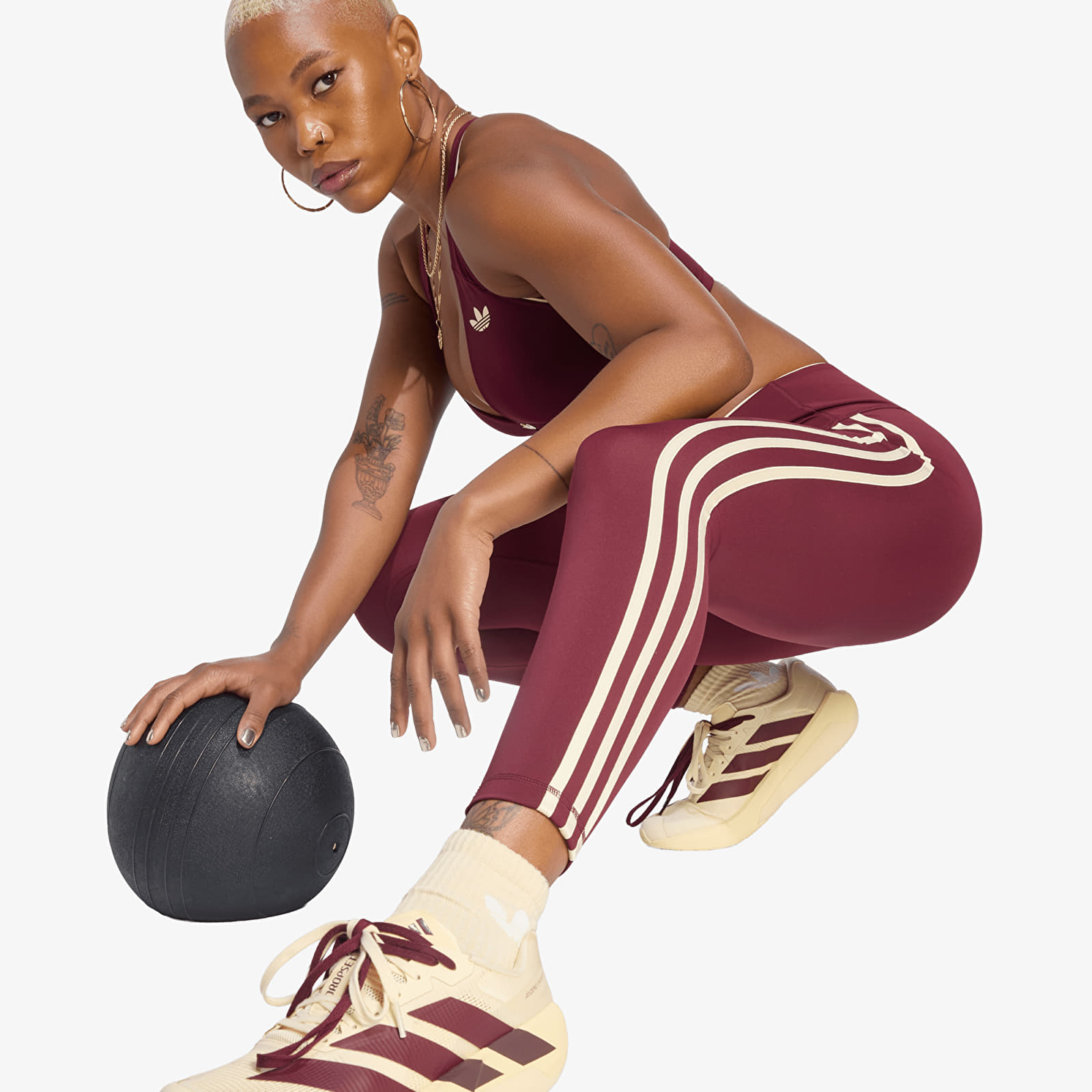 Colanți adidas Originals Sport Superstar 7/8 Leggings Maroon