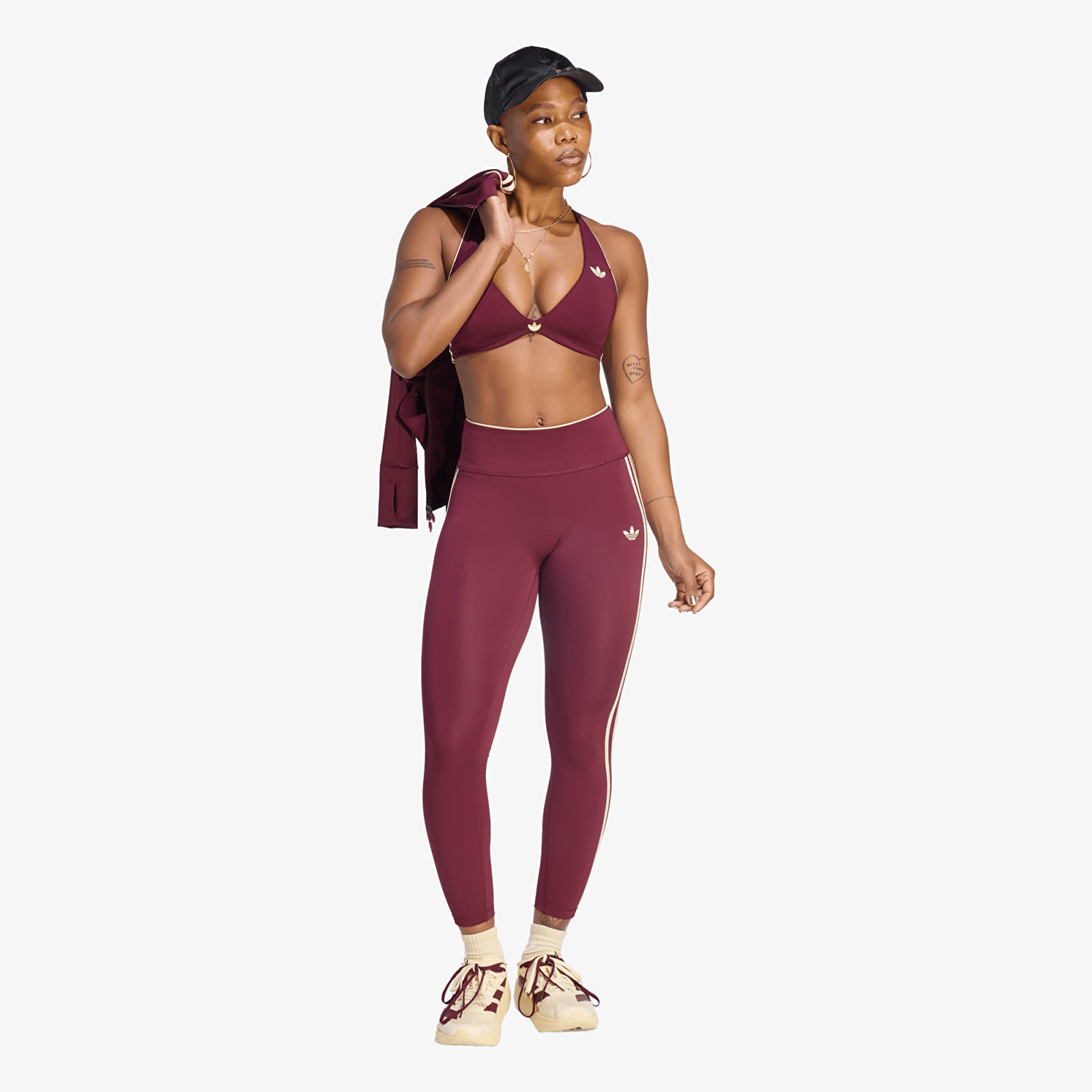 Colanți adidas Originals Sport Superstar 7/8 Leggings Maroon