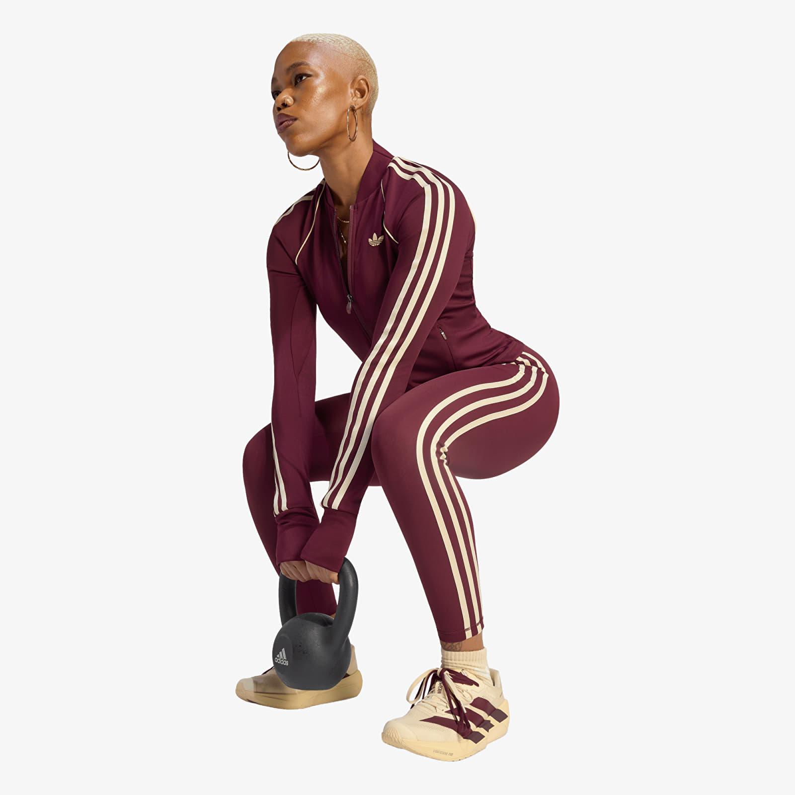 Hoodies and sweatshirts  adidas Originals Sport Superstar Midlayer Shirt Maroon