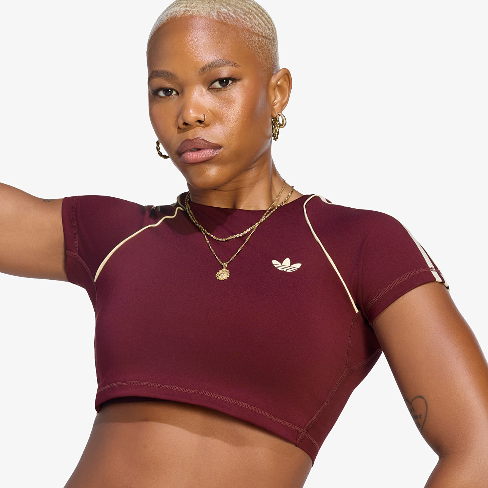 Bras adidas Originals Sport Superstar Bra Tee Maroon